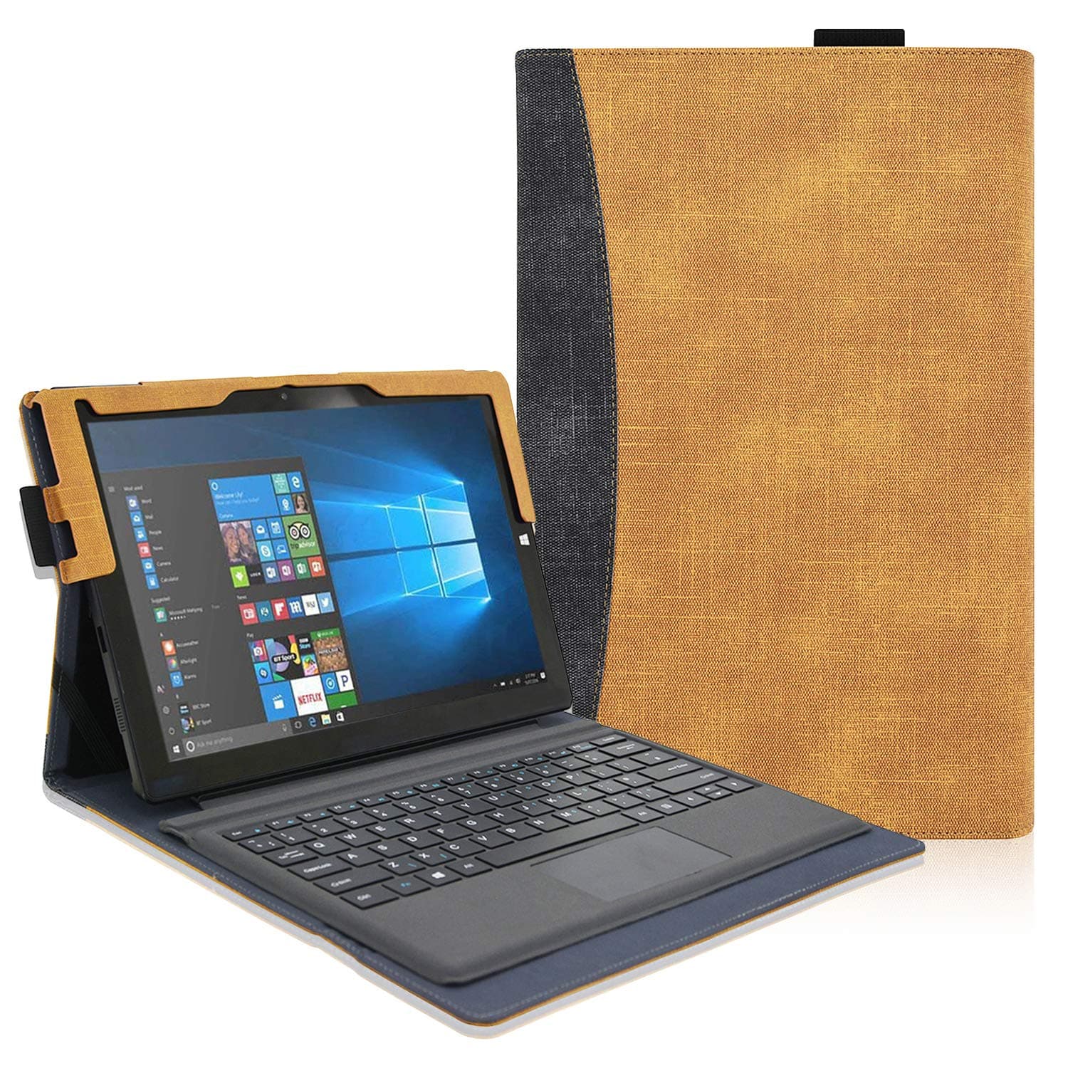 Linx 12X64 Case - 12.5-inch Tablet Case, ACcolor Multiple Angle Viewing with Pocket Business Cover Case for Linx 12X64 Tablet(Compatible with Keyboard/Kickstand), Brown