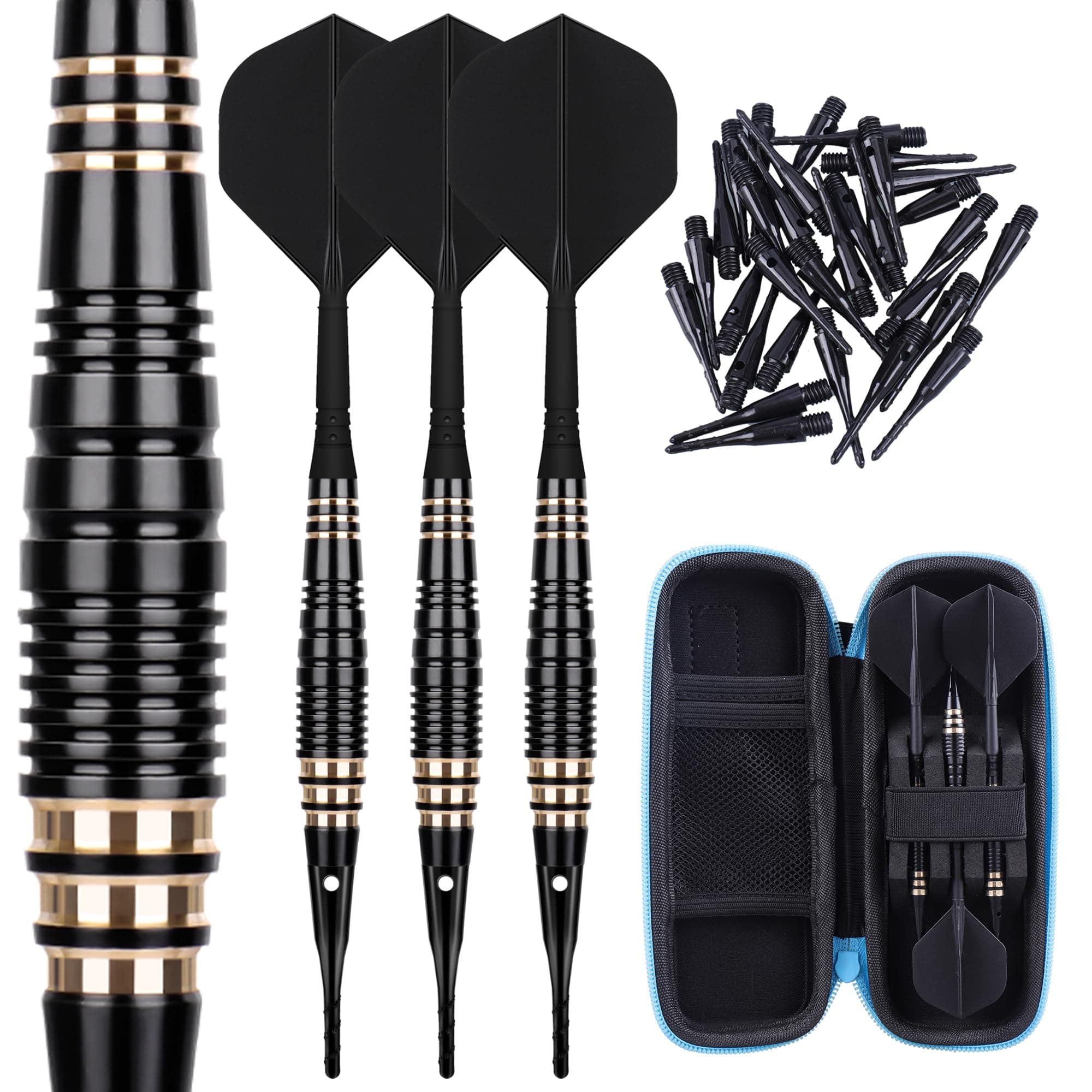 Cyeelife Pro Soft Tip Darts Set 18g, Extra Dart Tips and 30 Gift Storage Box,Dart Plastic Tips