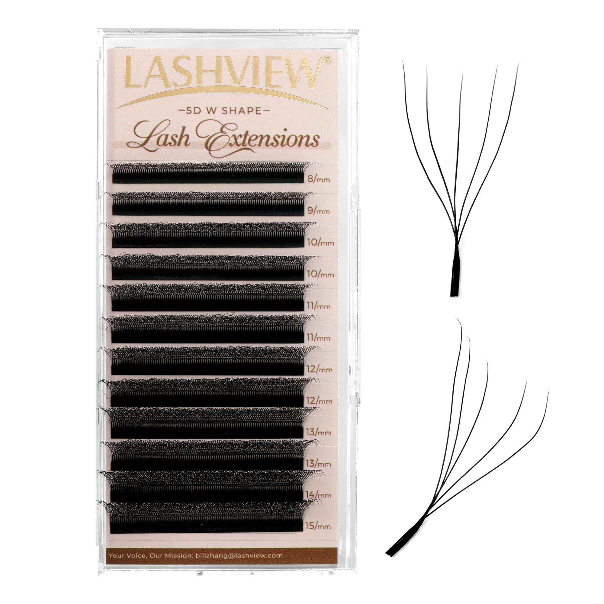 LASHVIEW W Lashes Extensions, 5D Premade Fans 0.07 D Curl 10mm Clover Lash Extensions W Shape Eyelash Extension Volume Premade W Lashes (5D 0.07 D 10mm)