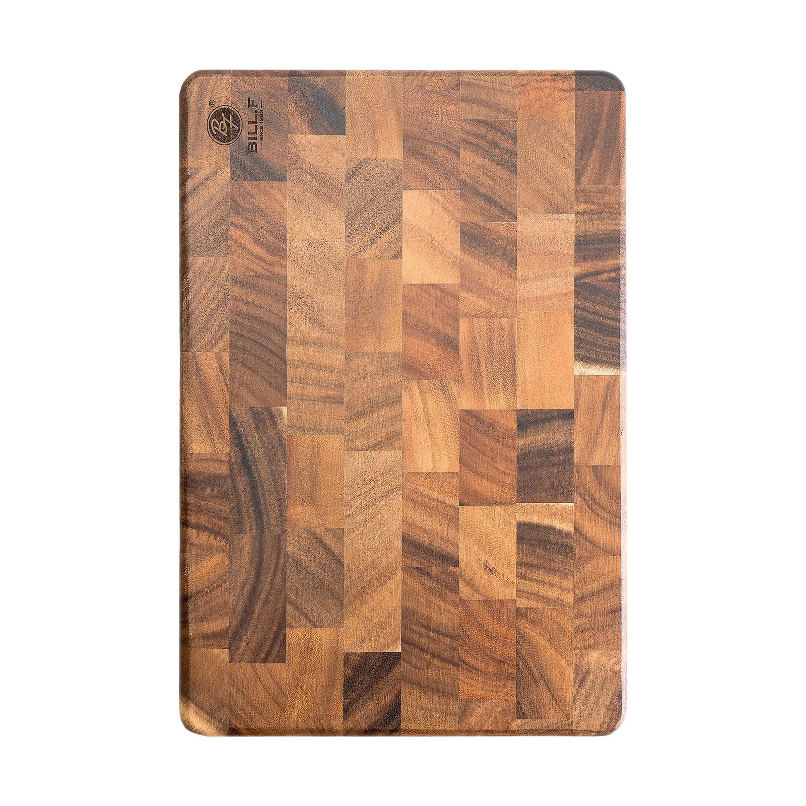 End Grain Cutting Board, 14" x 9.4" x 1", Acacia Wood Cutting Board,Reversible Heavy-Duty Wooden Chopping Board, Butcher Block for Kitchen, Multipurpose Cutting Board with Easy Grip Handle