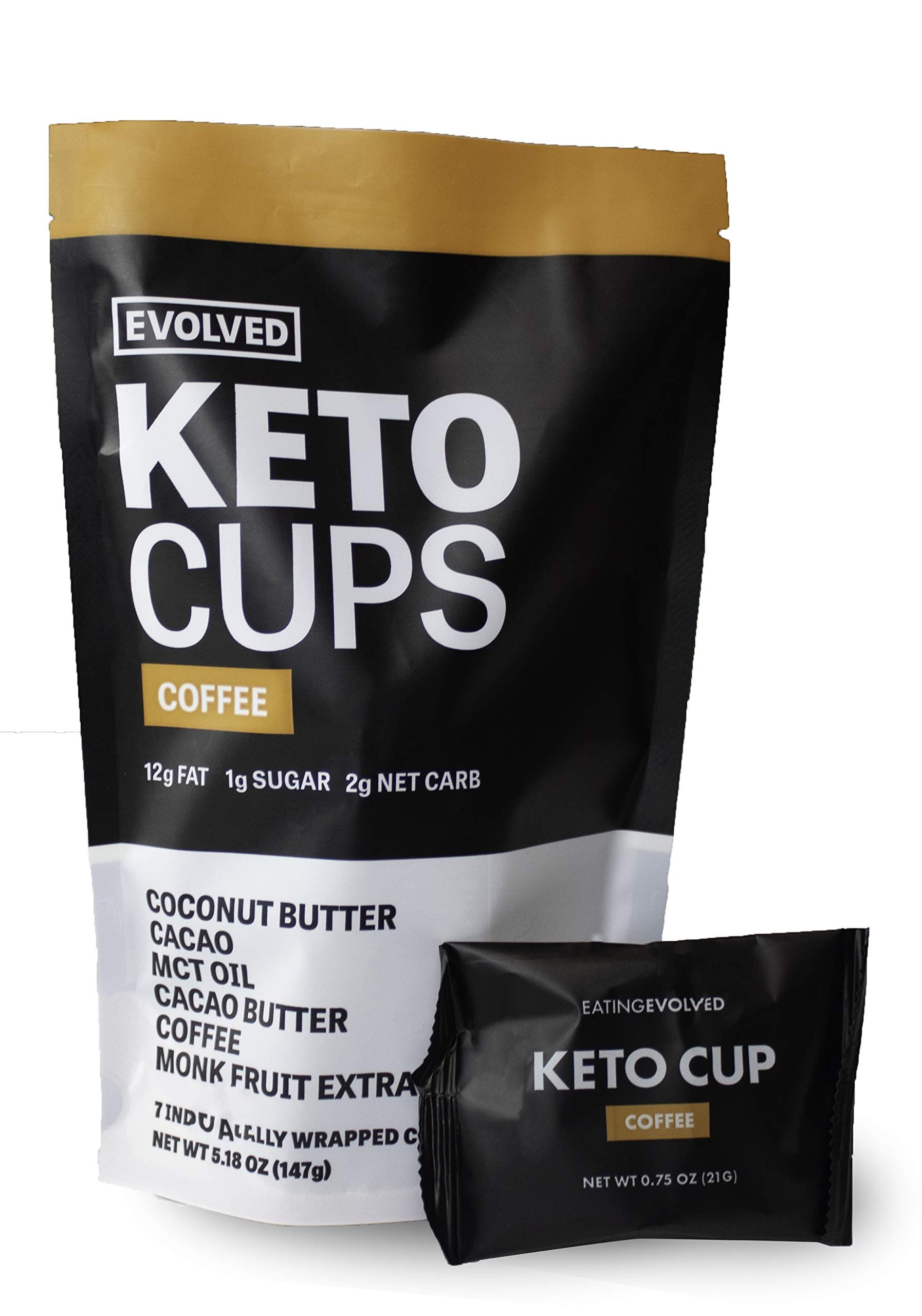 Eating Evolved, Organic Coffee Keto Cups , 4.93 Ounce