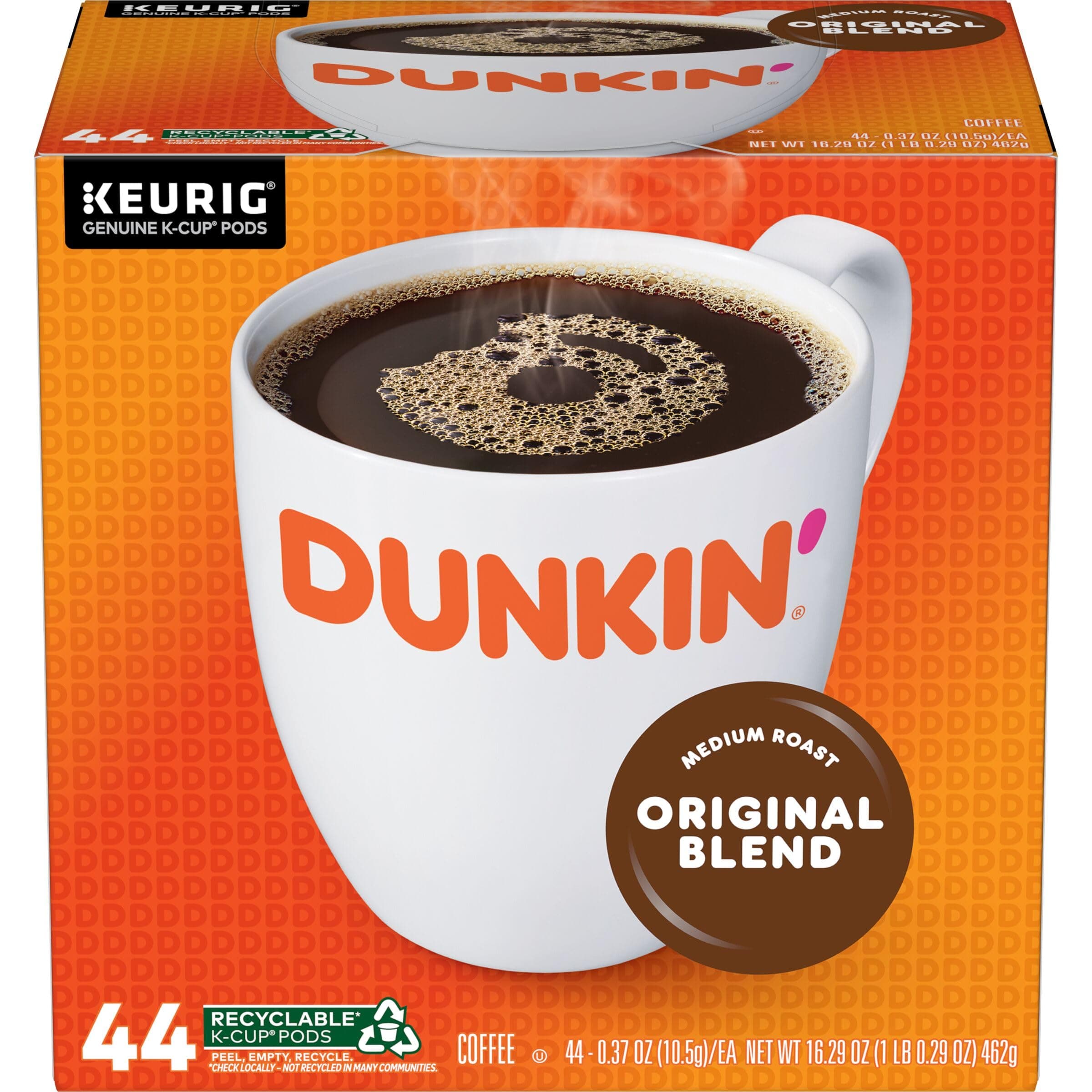 Dunkin' Original Blend Medium Roast Coffee, 44 K-Cup Pods