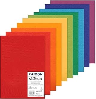CANSON Mi-Teintes, 160gsm Loose Leaf Colored Paper, Vivid Colors, A3 Size