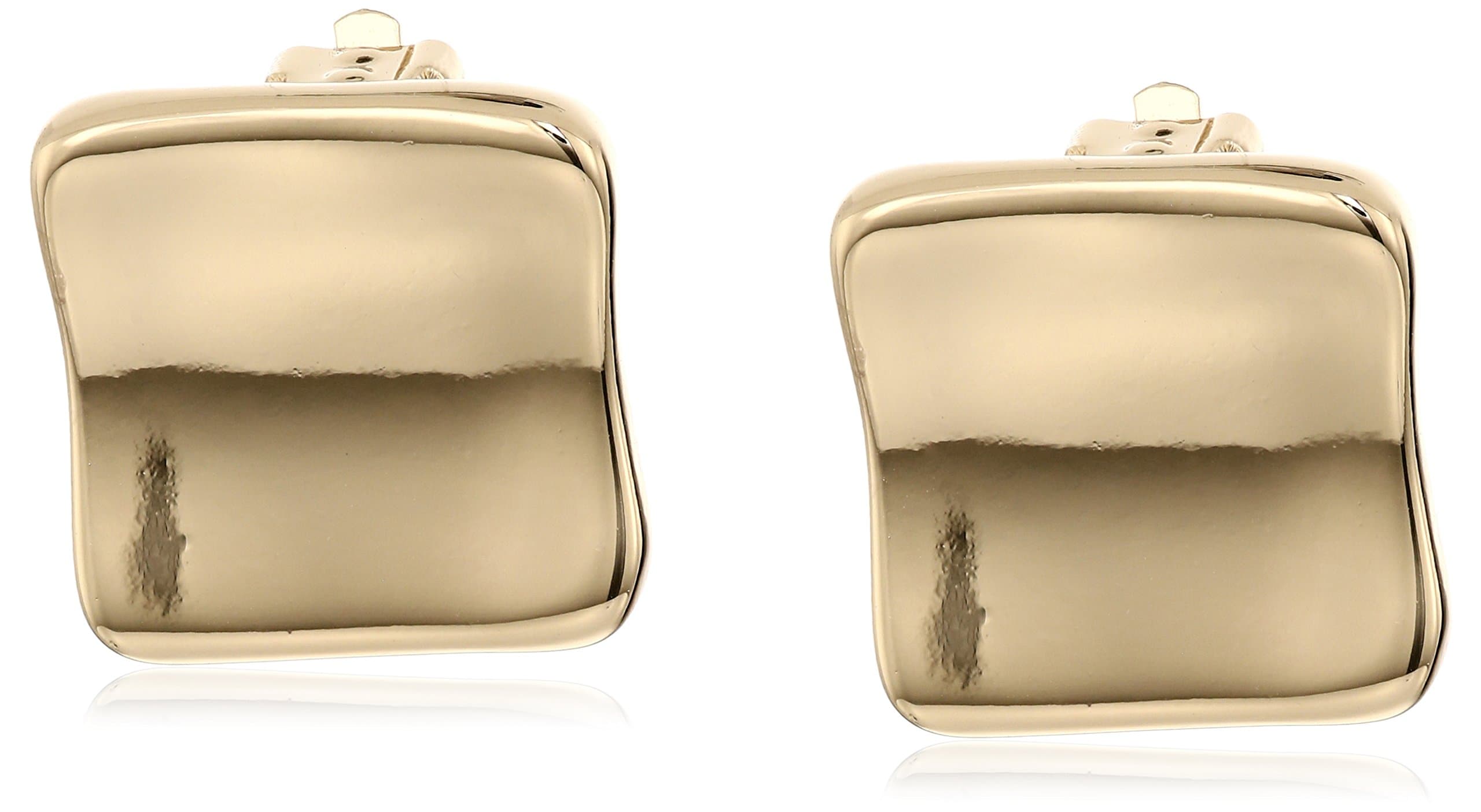 Robert Lee Morris "Metal Band" Sculptural Square Button Stud Clip-On Earring