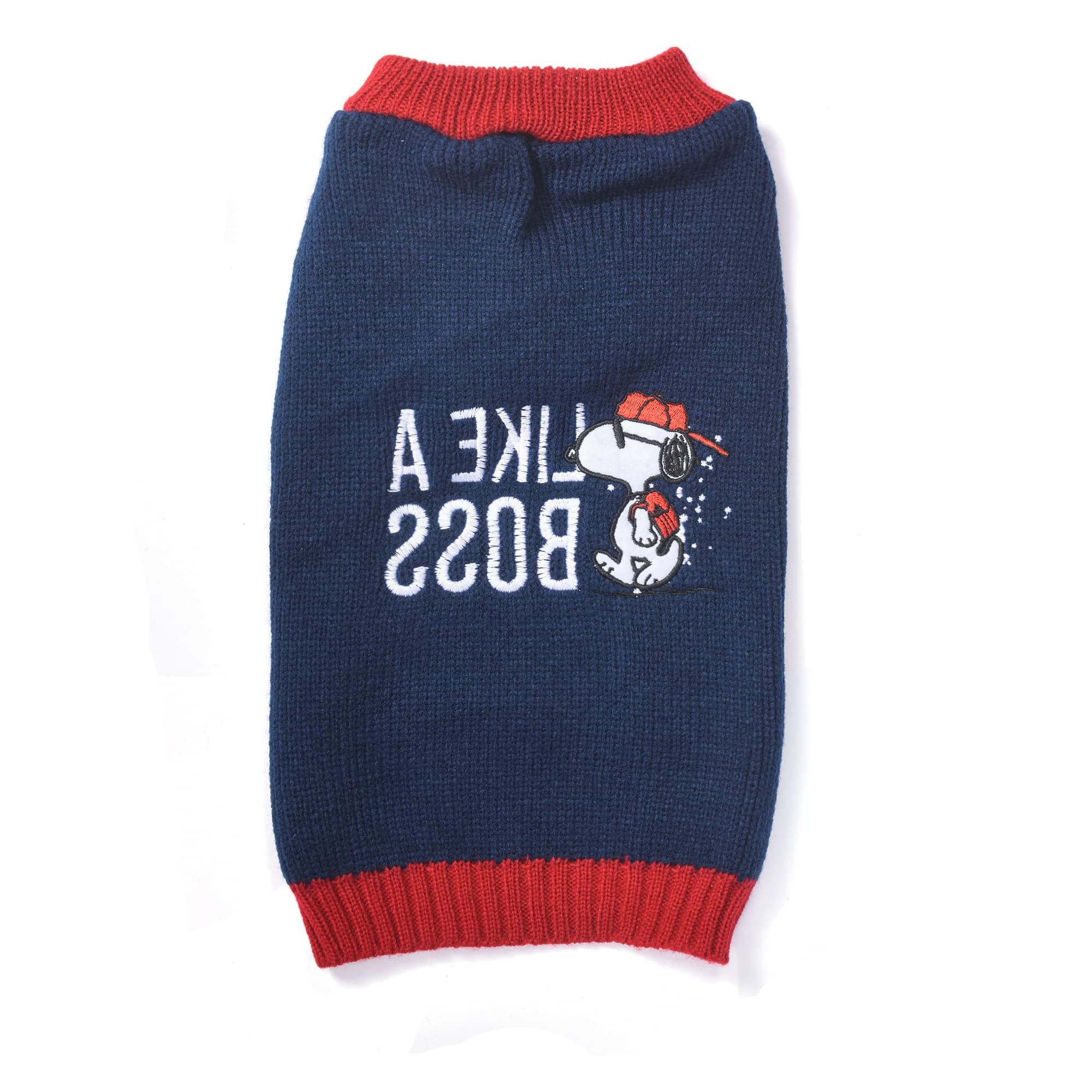 Snoopy "Like a Boss" Dog Sweater, Medium | Soft and Comfortable Dog Apparel Dog Clothing Dog Shirt | Peanuts Snoopy Medium Dog Sweater, Medium Dog Shirt for Medium Dogs,Navy