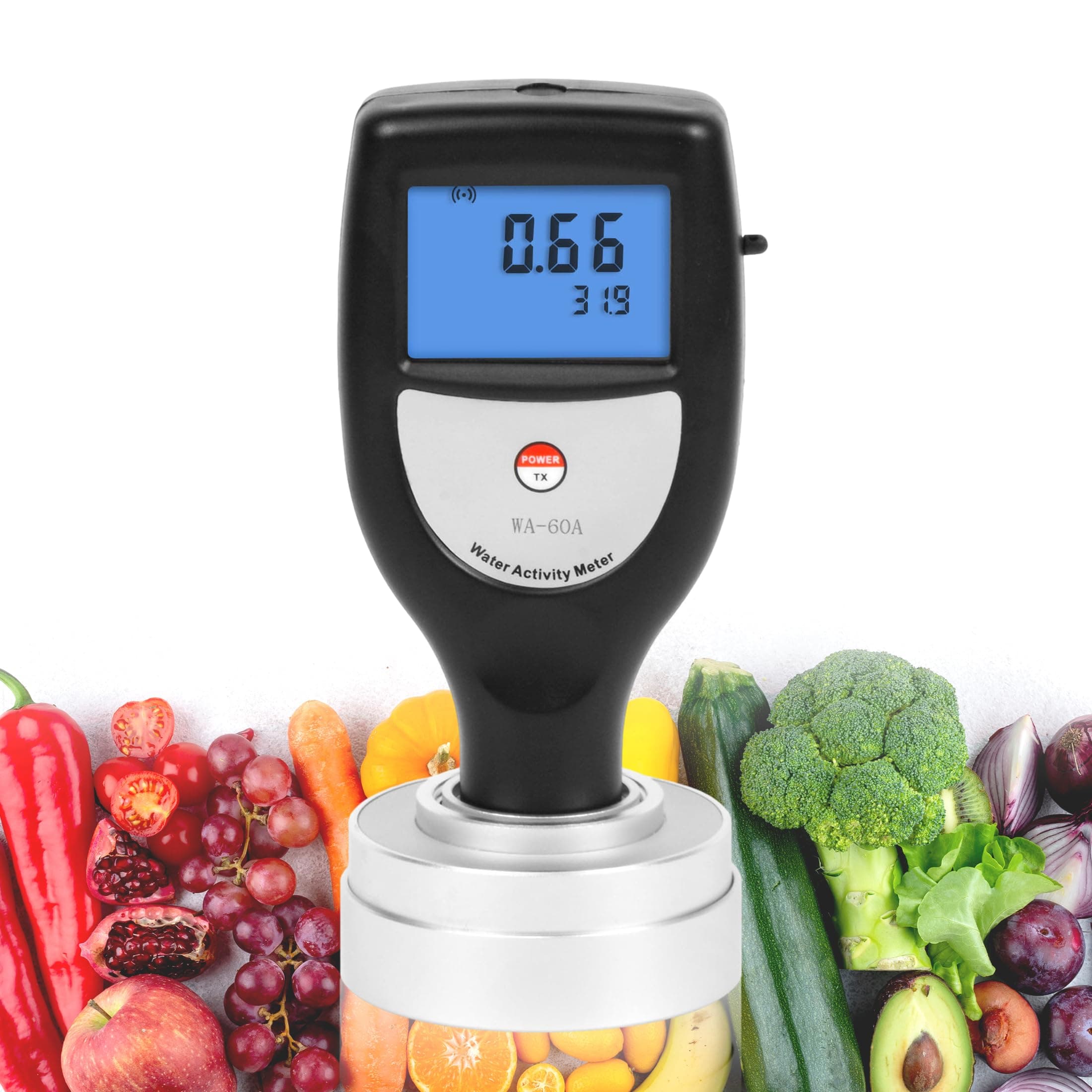 Water Activity Meter Portable Water Activity Tester Fruit and Vegetable Safety Tester Smart Food Water Activity Tester for Beef Jerky Freeze Dried Food, Range 0~1.0aw (Model WA-60A)