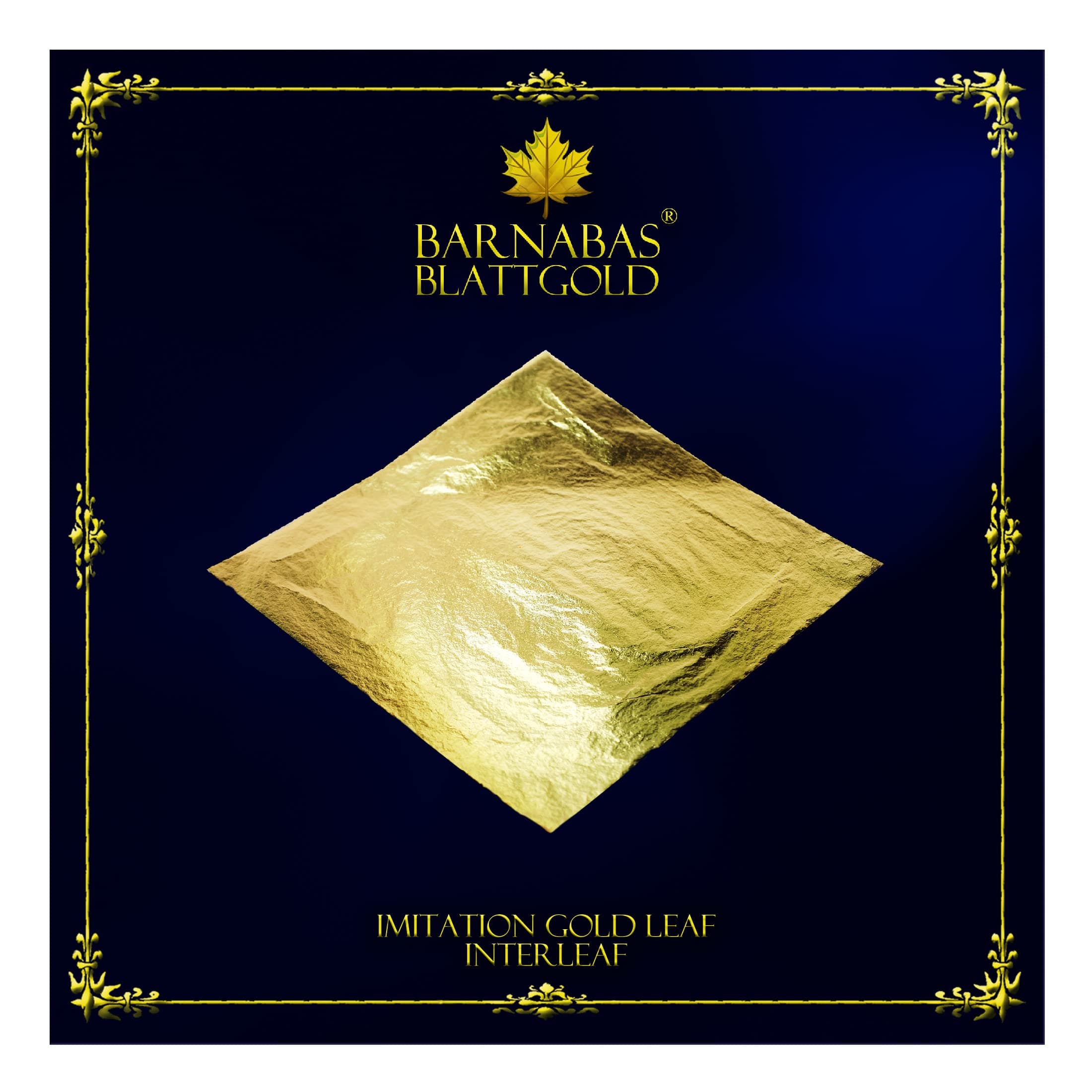 Barnabas Blattgold Imitation Gold Leaf, Loose Sheets [100 Sheets, 5.5 inch], Metal Foil Leaf for Painting, Arts and Crafts