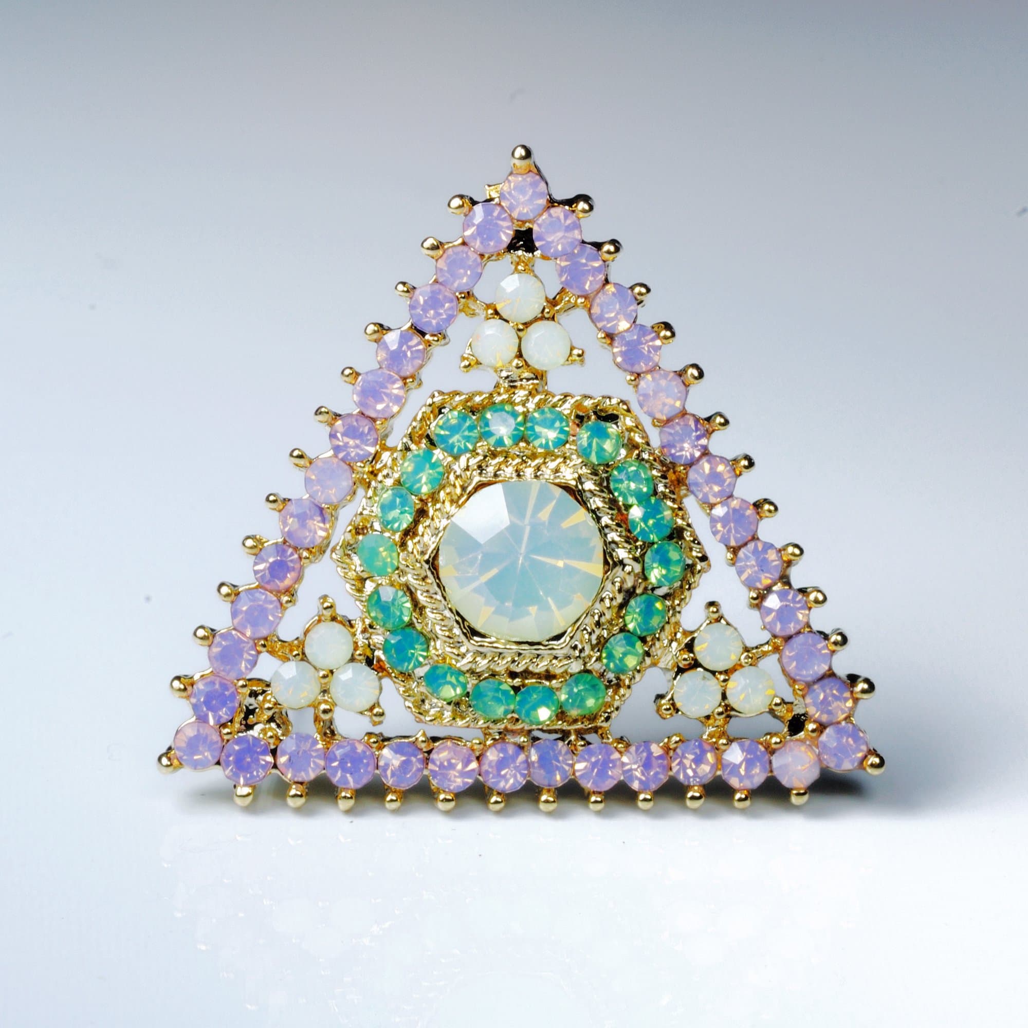 Vintage Luxury Triangle Free Style Opal Stud Earring (Pink)