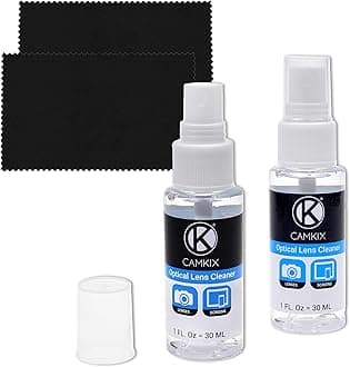Lens and Screen Cleaning Kit - 2x cleaning spray 2x microfiber cloth - Perfect to clean the lens of your DSLR and compatible with your GoPro camera, smartphone, tablet, notebook, etc