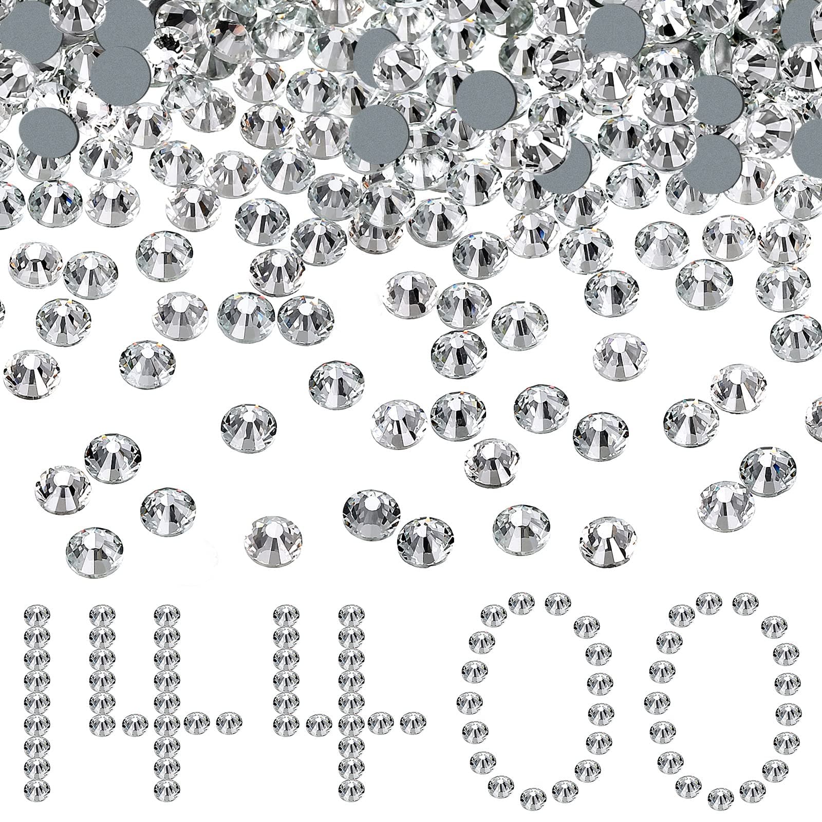 Cindeer 14400 Pcs Crystal Hotfix Rhinestone Large Quantity Glass Flatback Rhinestones Hot Fix Crystal Rhinestones Round Crystal Gems Glass Stones for Clothes Shoes DIY Crafts Supplies (SS16, Clear)