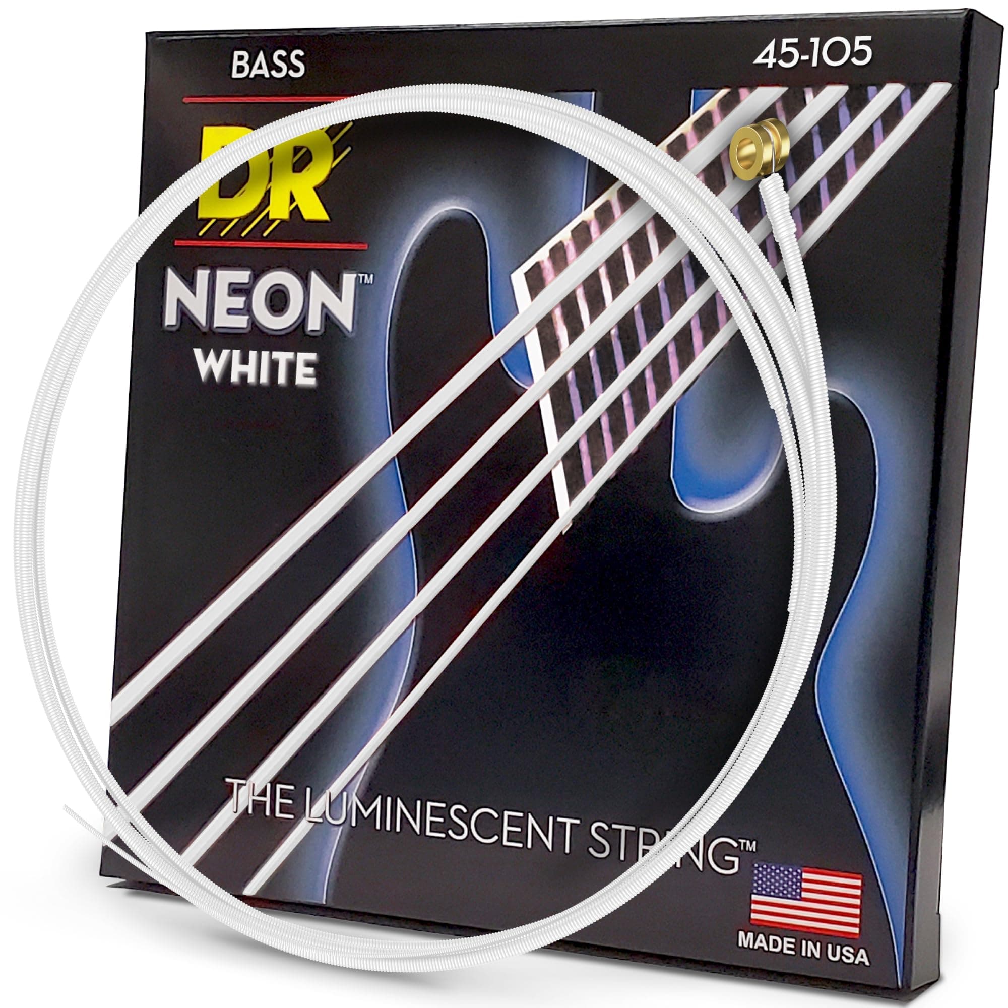 NWB-45 DR NEON 4 Bass Guitar String, Medium, White