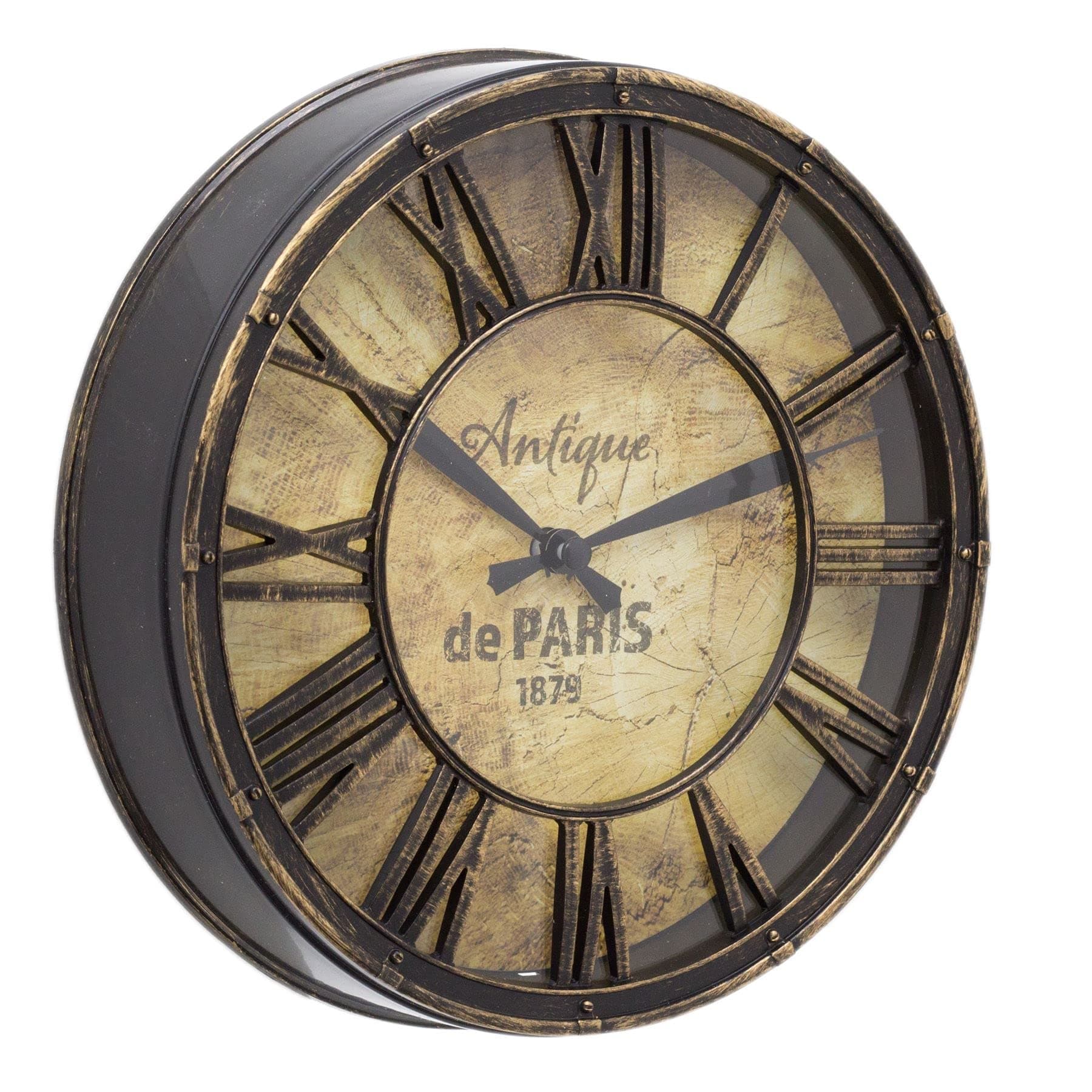 Vintage Small Wall Clock, 20 cm, Antique Effect, Round, Aged Effect, Antique Wall Clock de Paris