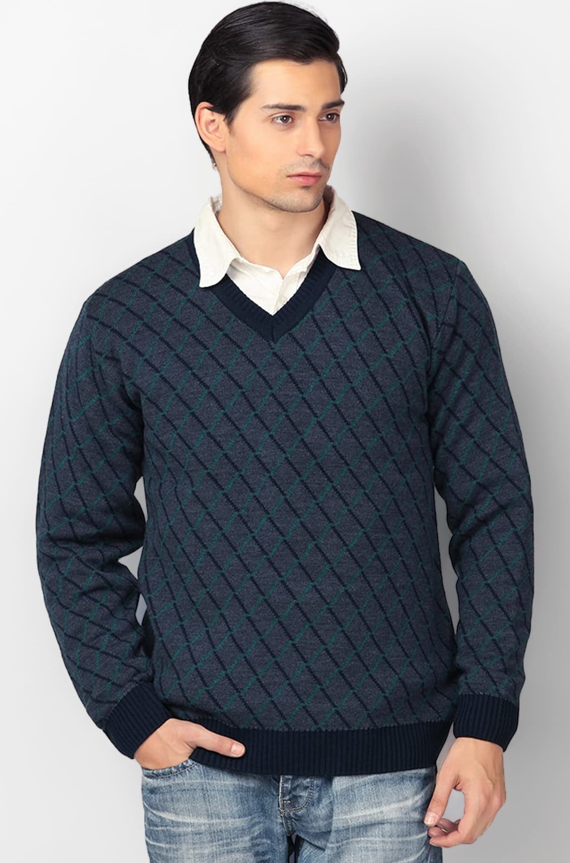 Aarbee Men's Blended Sweater (Navy)