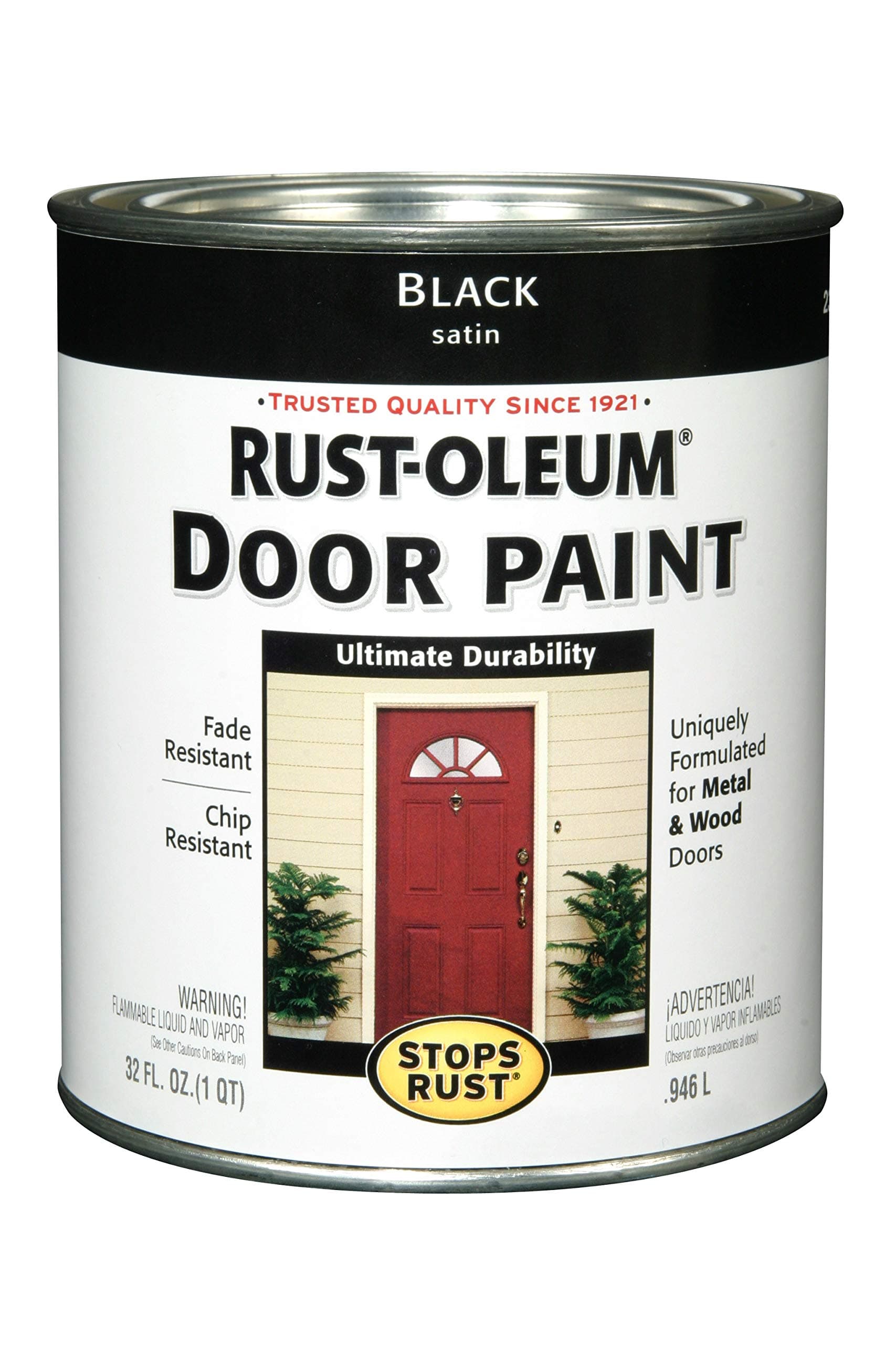 238310 Front Door Paint, Quart, Black