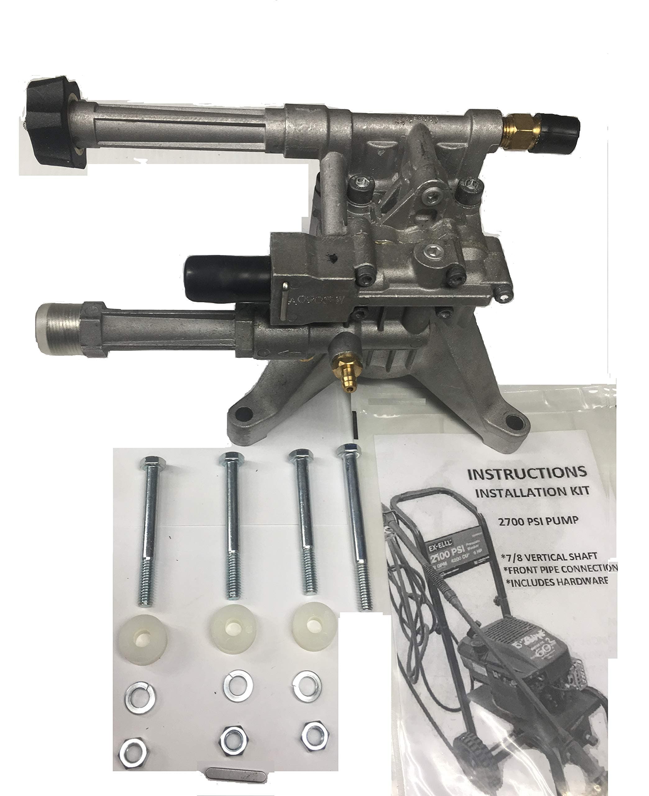 OVB Pressure Washer Pump Replacement EXCELL DEVILBISS Delta DT2400CS DTH2450 Front Connections Vertical Mount W/MOUNTING KIT & Shaft Key