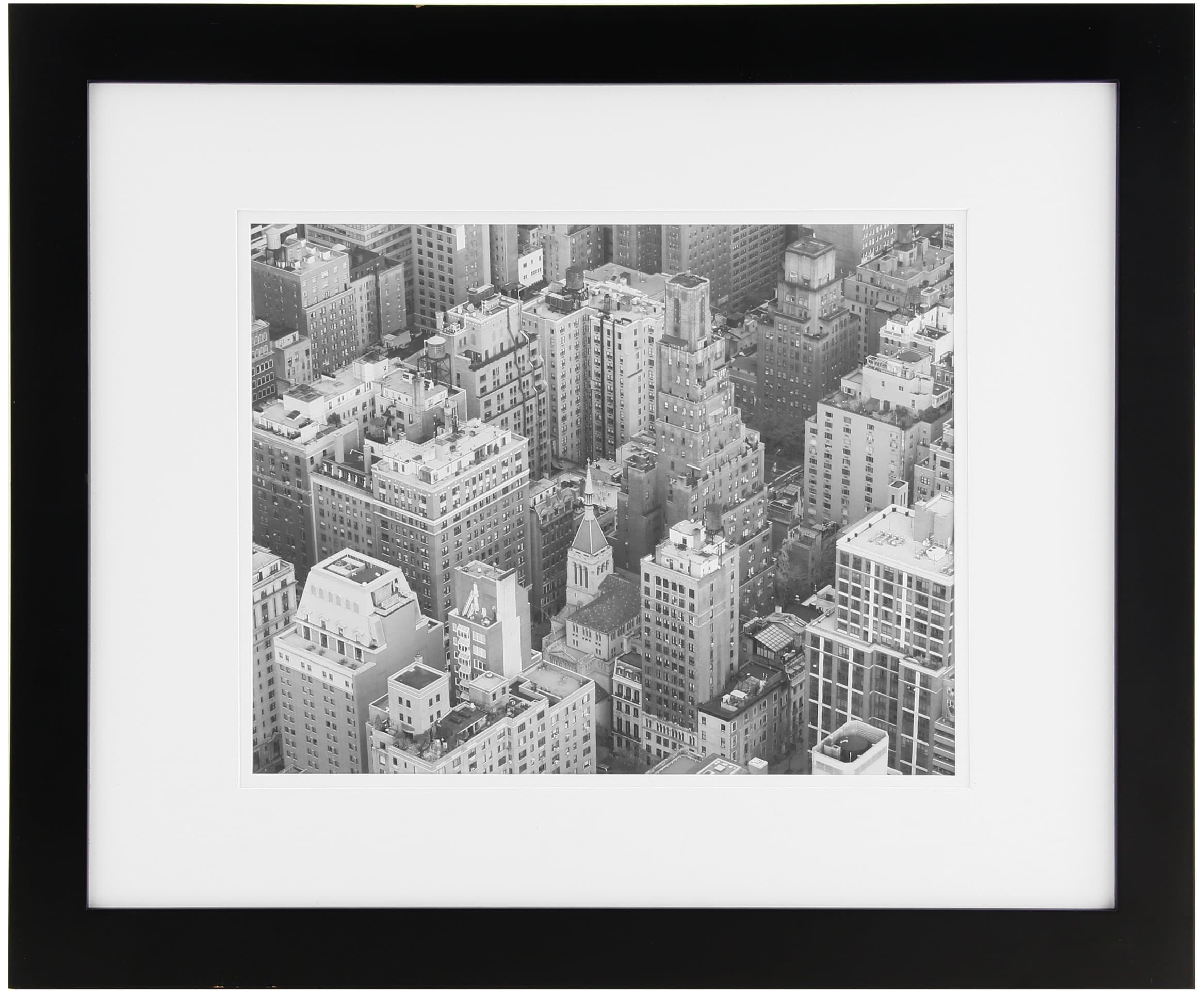 Pinnacle 20-inch-by-16-inch Gallery Solutions Frame Matted to 14-inch-by-11-inch, Black