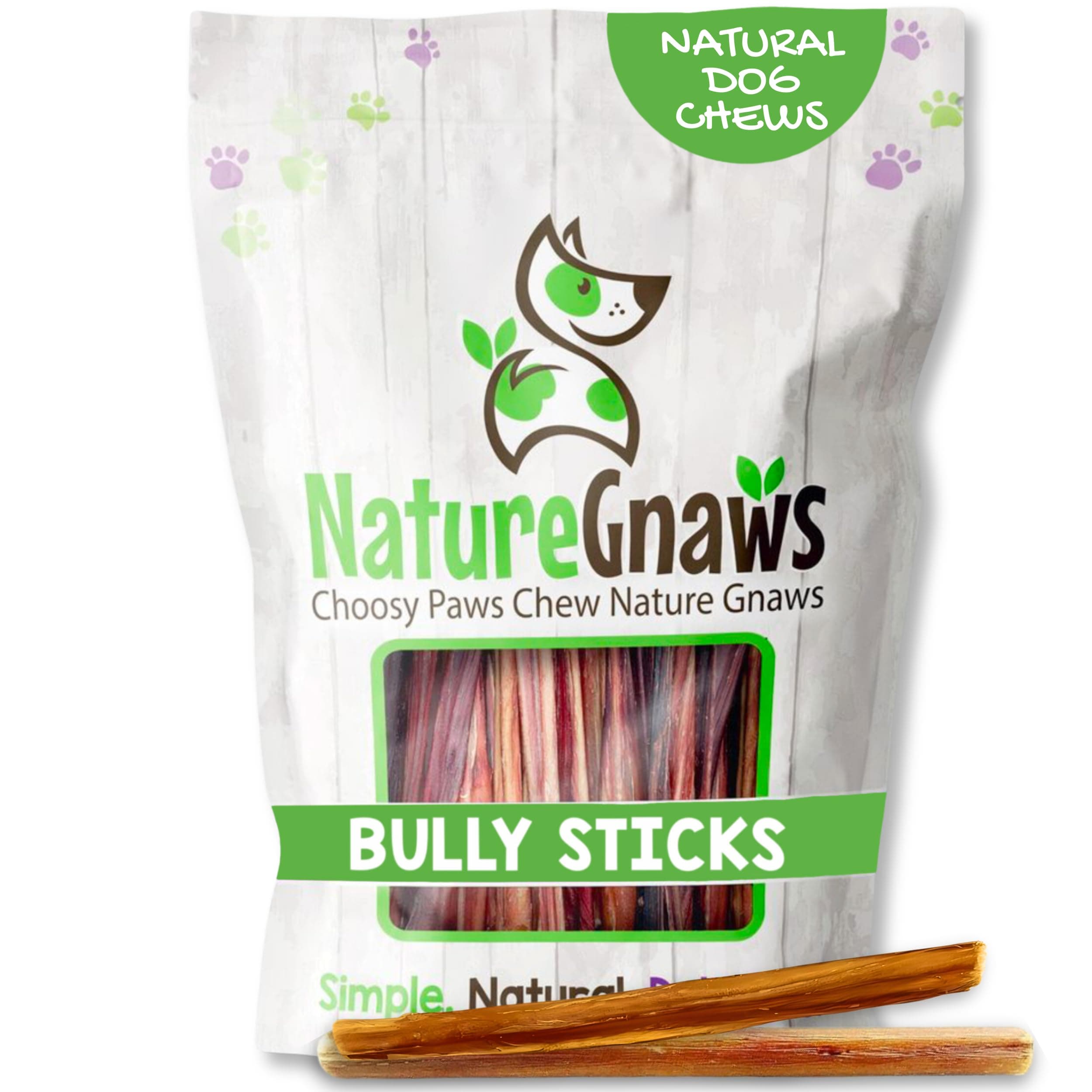 Nature Gnaws Extra Thin Bully Sticks for Small Dogs 5-6" (10 Count) - Long La...