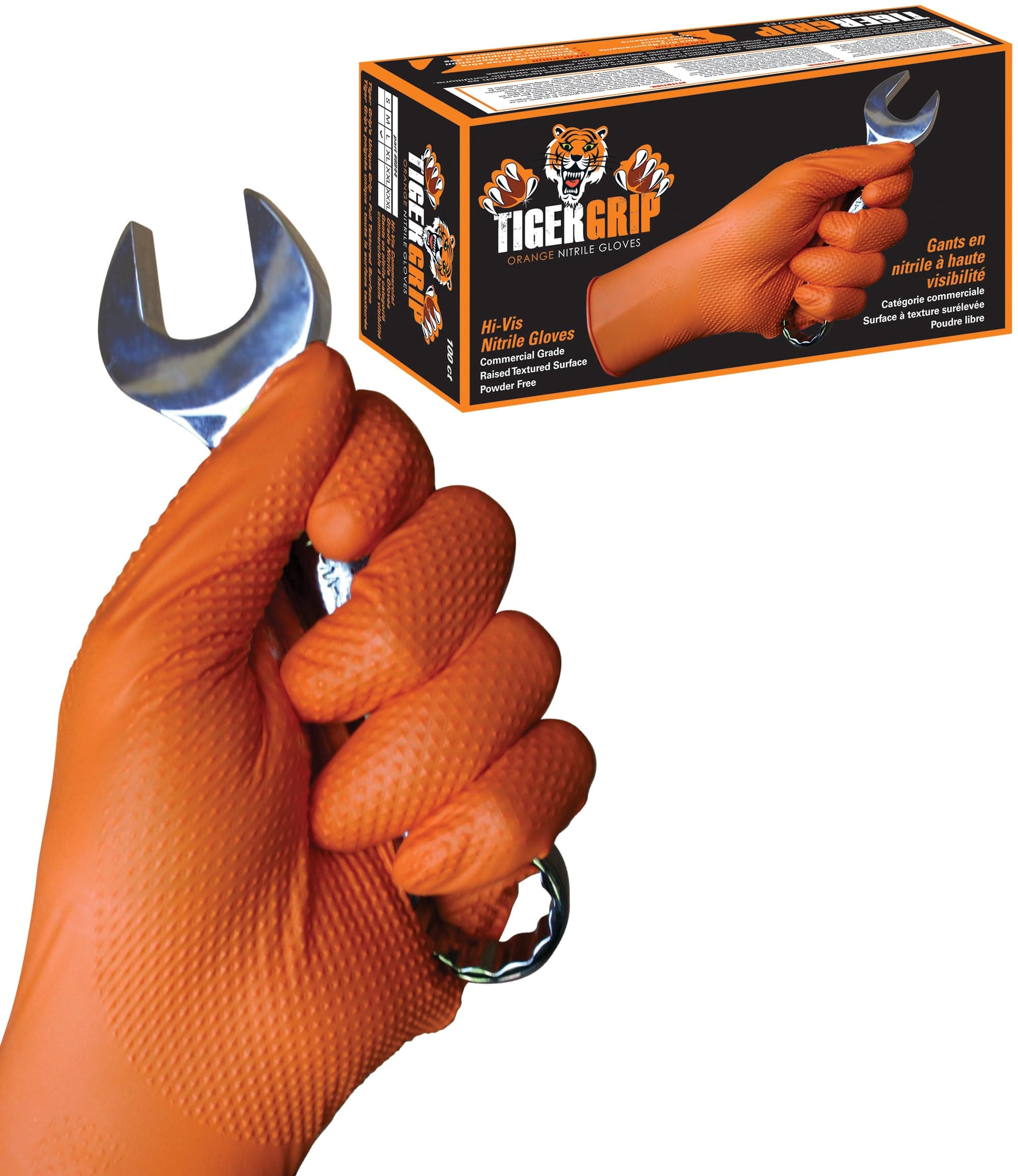 Eppco 8845 Tiger Grip Orange Nitrile Gloves - Xl