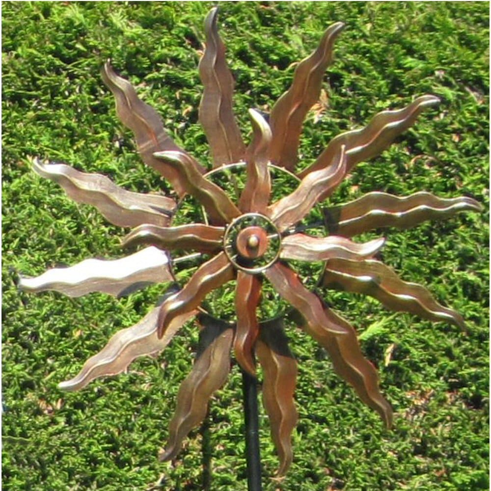 Solstice Wind Spinner / Wind Sculpture in burnished gold finish