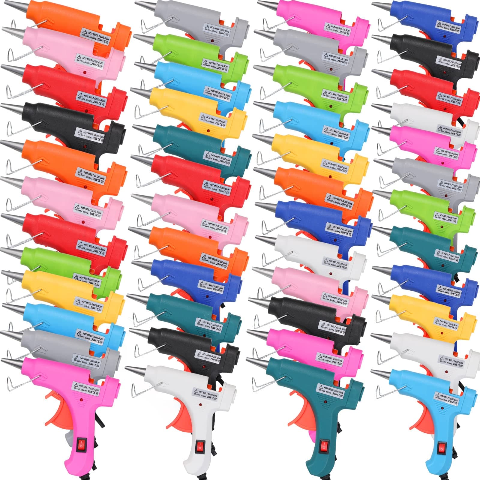48 Pack Mini Glue Gun Bulk Small Hot Glue Gun for Classroom Arts Crafts No Drip Glue Gun Kit with Stand for School DIY Crafts Home Quick Repairs