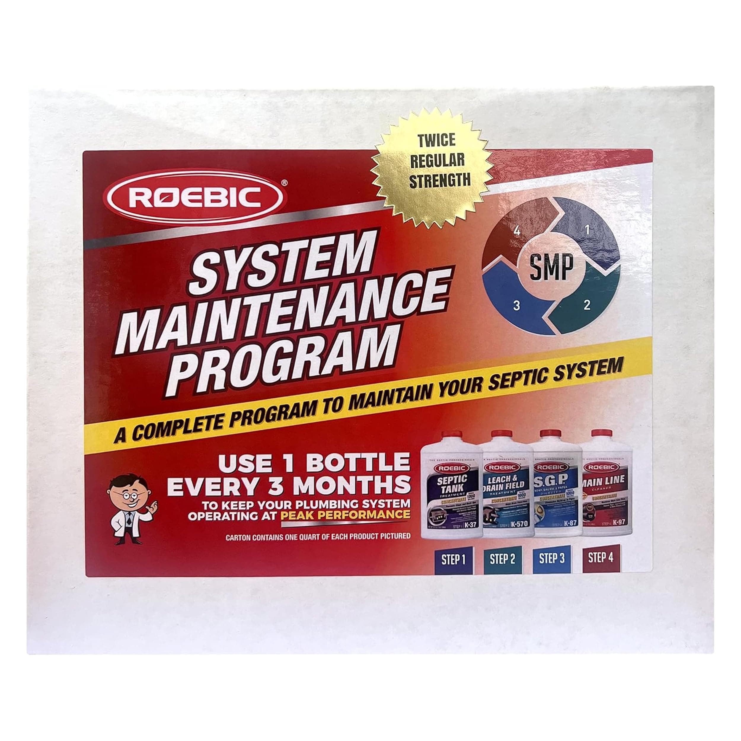 SMP-1000-PAK-1 Complete Septic System Maintenance Kit: 4 Quarts, Pack of 1, All-in-One Solution for Septic System Care