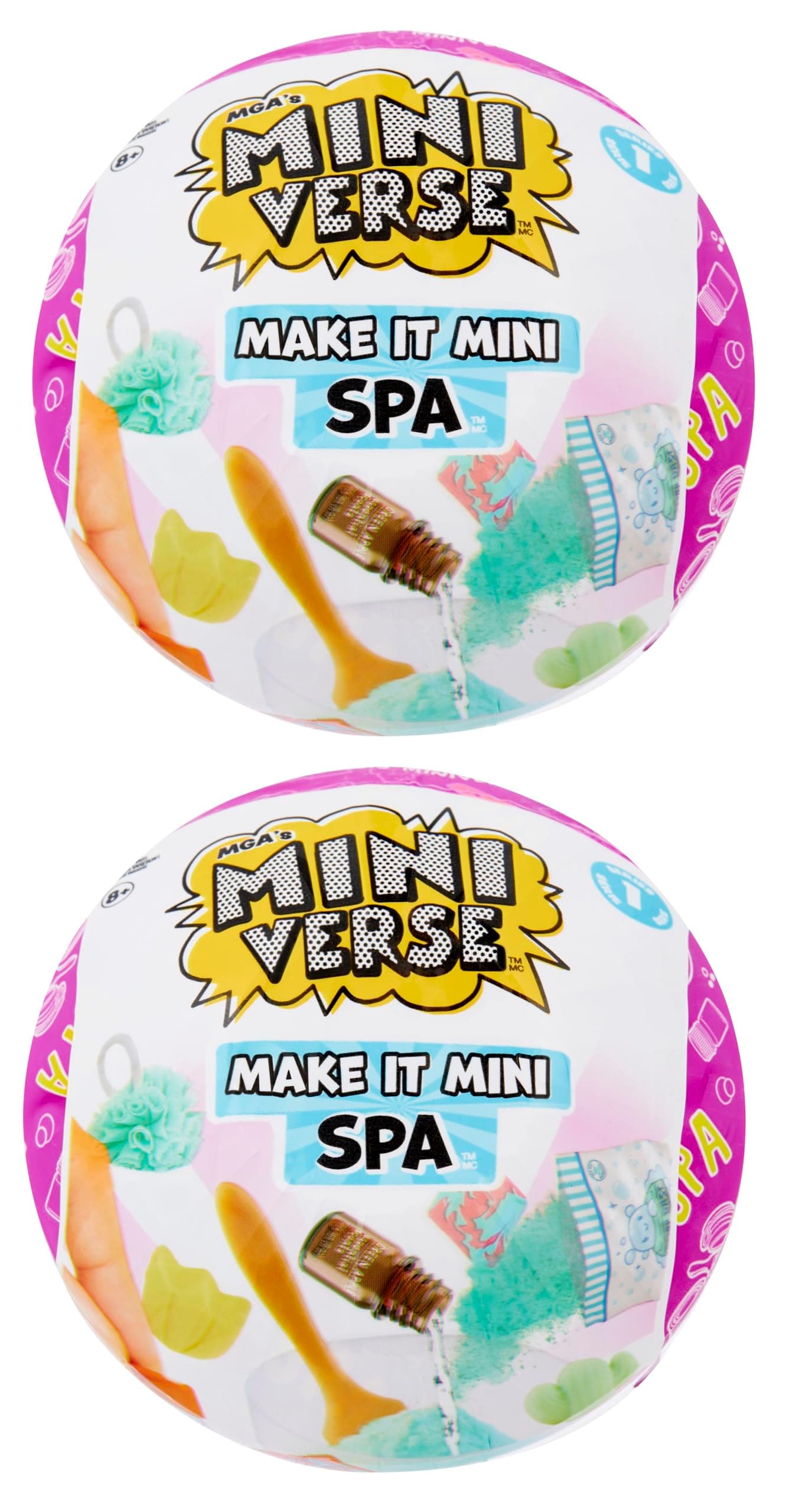 Make It Mini Spa (2 Pack), Mini Collectibles, Mystery Blind Packaging, DIY, Really Works, Real Spa Products, Collectors, 8+