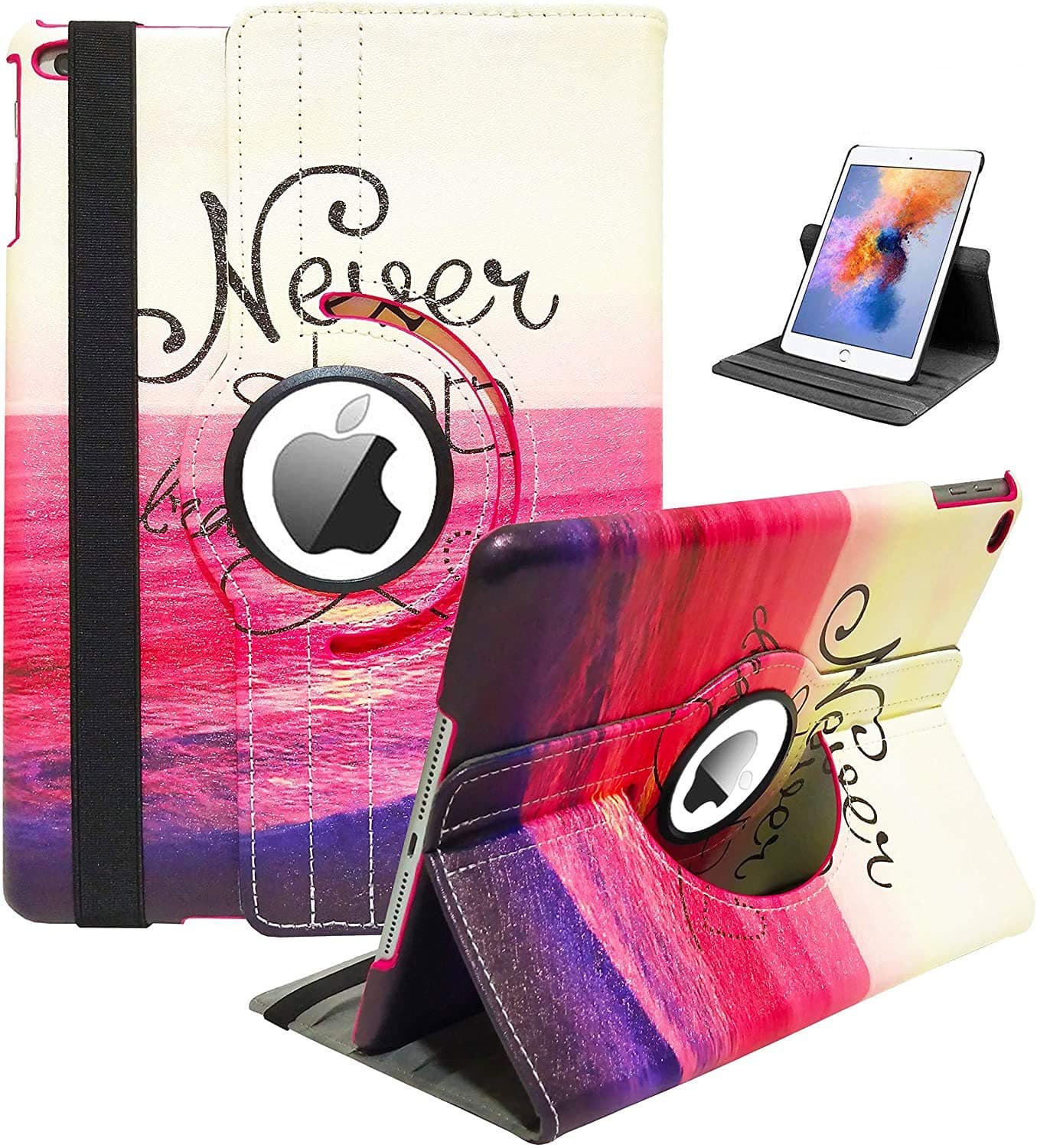 iPad Case Fit 2018/2017 iPad 9.7‘’ 6th/5th Generation - 360 Degree Rotating iPad Air Case and ipad Air 2 Case Cover with Auto Wake/Sleep Compatible with Apple iPad 9.7 Inch 2018/2017 (Sunset)