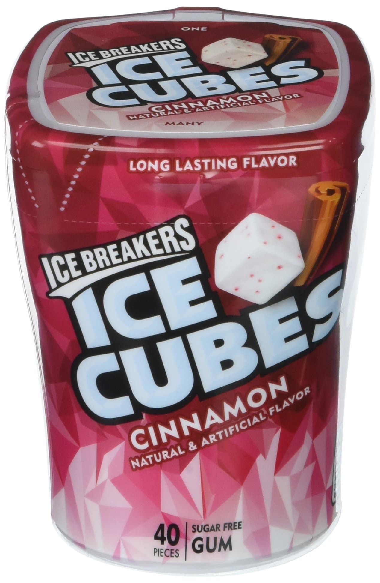 Ice Cubes Sugar Free Gum, Cinnamon 40 count Pack of 4