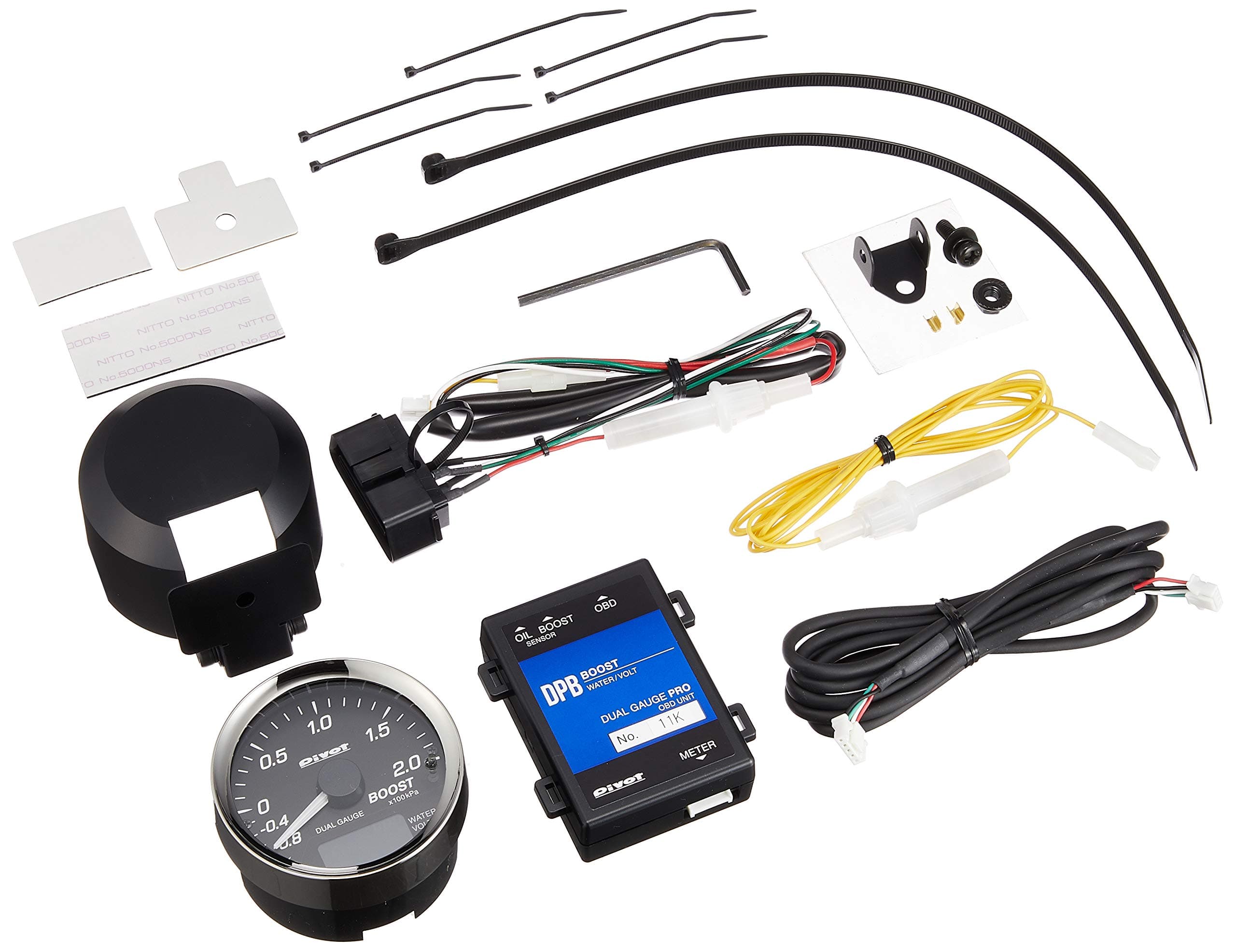 Pivot (DPB) Dual Gauge Pro OBD Type Boost/Water Temp/Voltage /(Oil Temp)