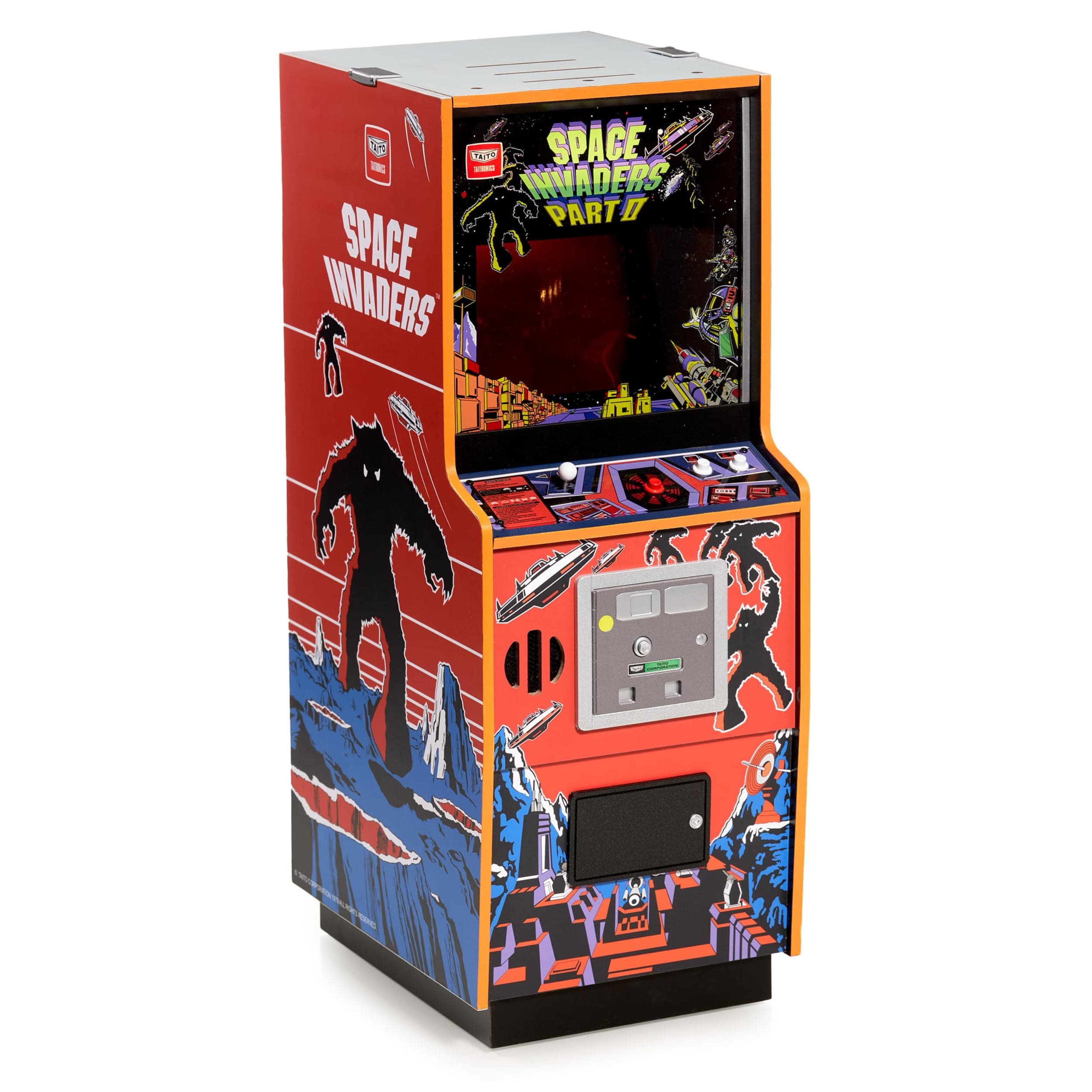Numskull Space Invaders II Collector's Edition Mini - 1/4 Scale Authentic Wooden Replica, Original ROM, Rechargeable Battery & 3W Speakers for Retro Enthusiasts