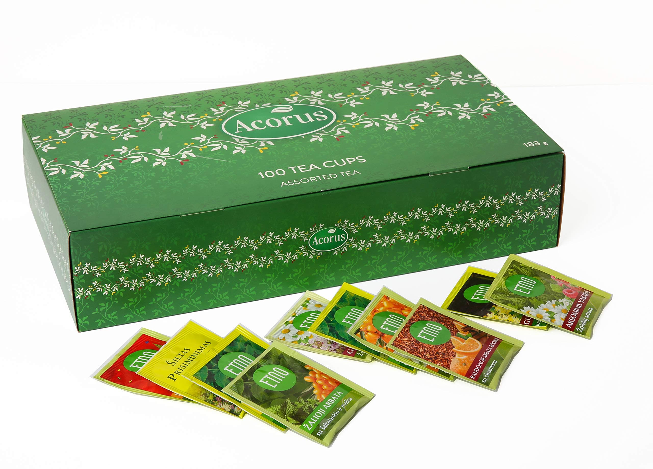 Acorus 100 Tea Cups Assorted Tea Box
