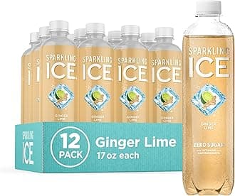 Sparkling Ice, Ginger Lime Sparkling Water, Zero Sugar Flavored Water, with V...