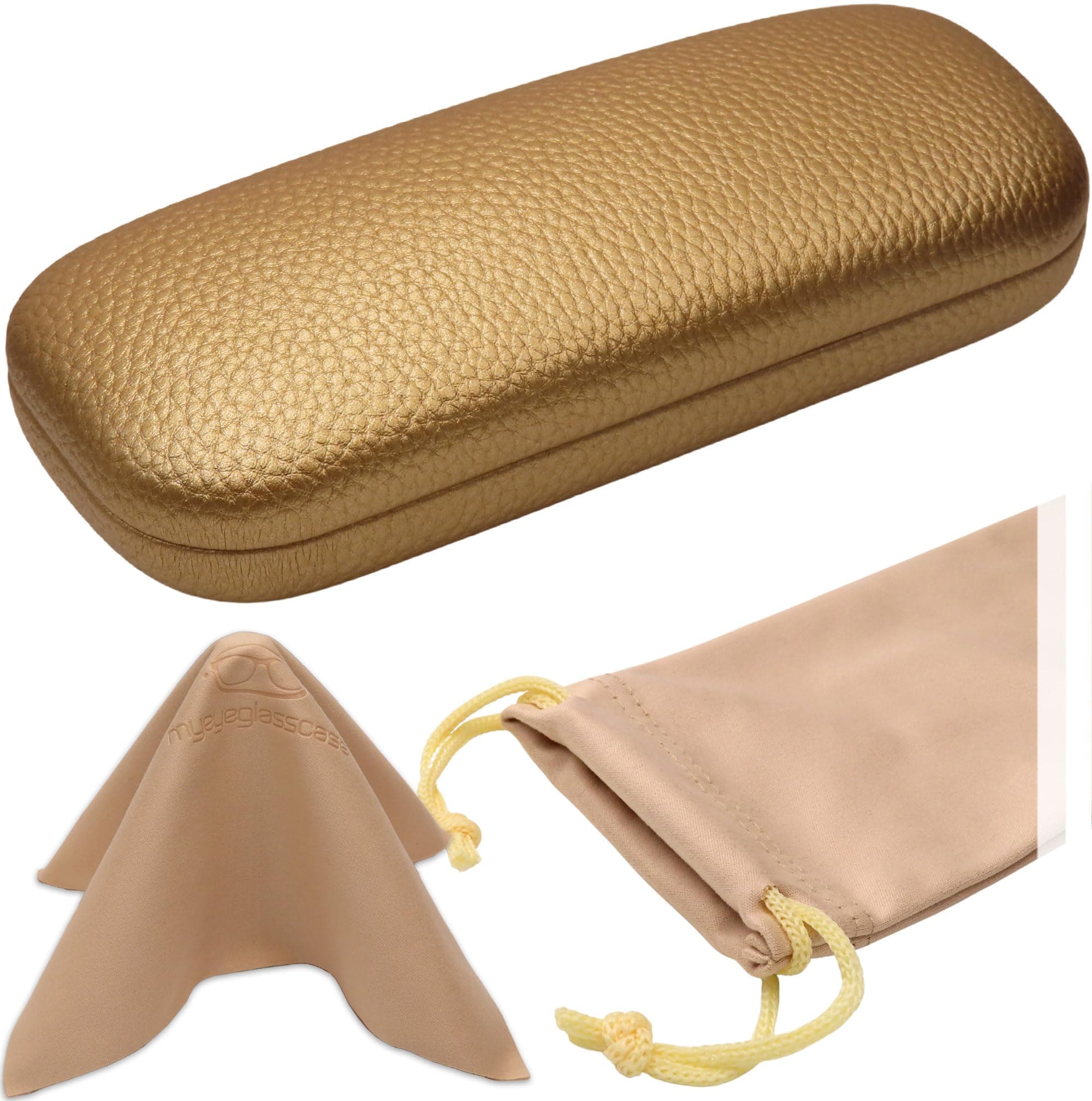 Women's Hard Eyeglass Case | Protective Hard Shell Glasses Case with Pouch and Cloth