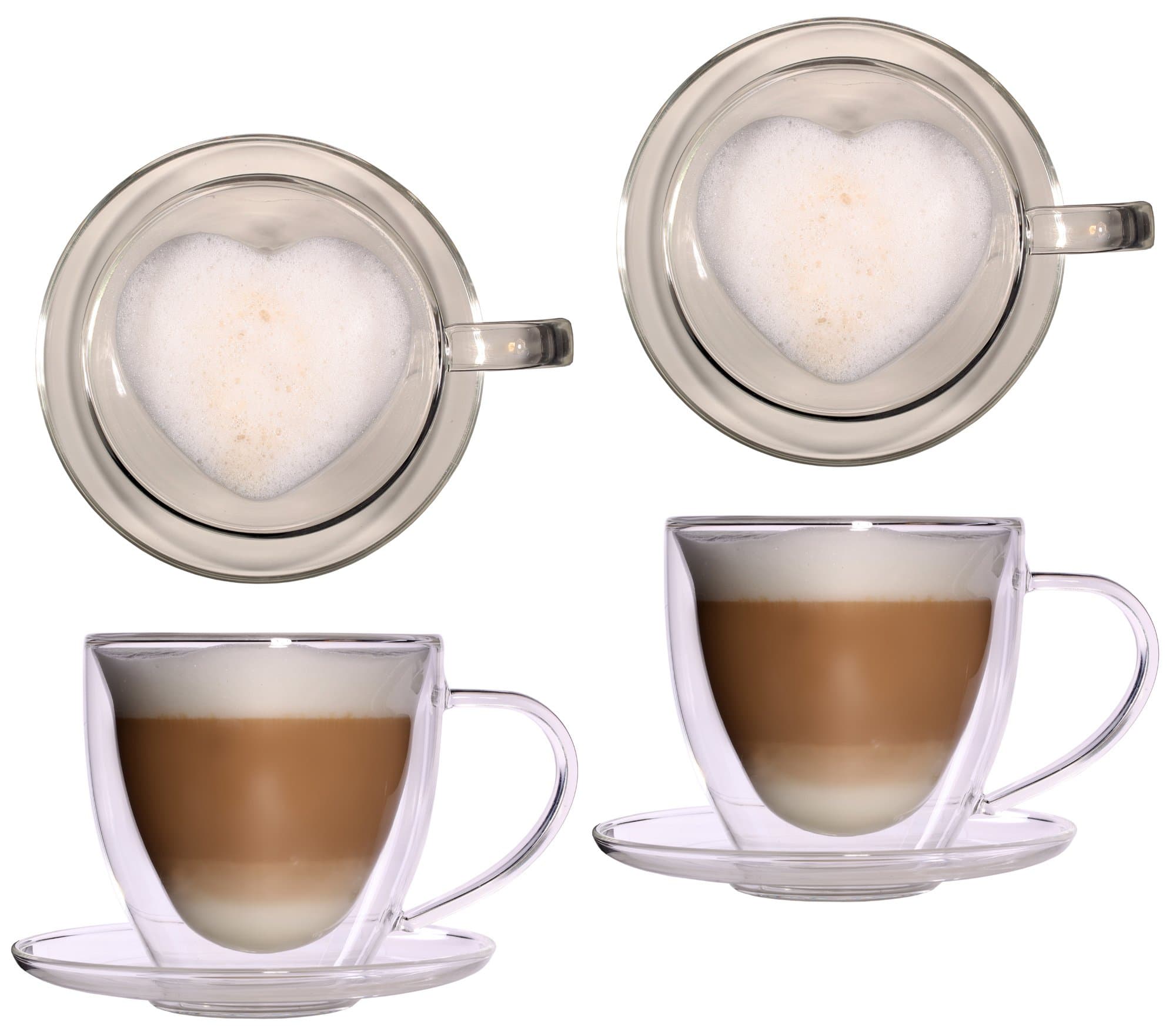 Feelino 2x 350ml Thermal heart cups with coasters with floating effect for Mother's Day, Christmas - "Tquiero (R) - I love you"