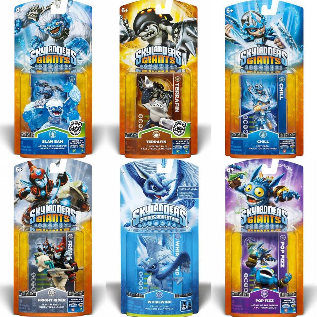Skylanders Giants: Six (6) Characters Team Pack Core Series 2 - Slam Bam, Terrafin, Chill, Fright Rider, Whirlwind and Pop Fizz