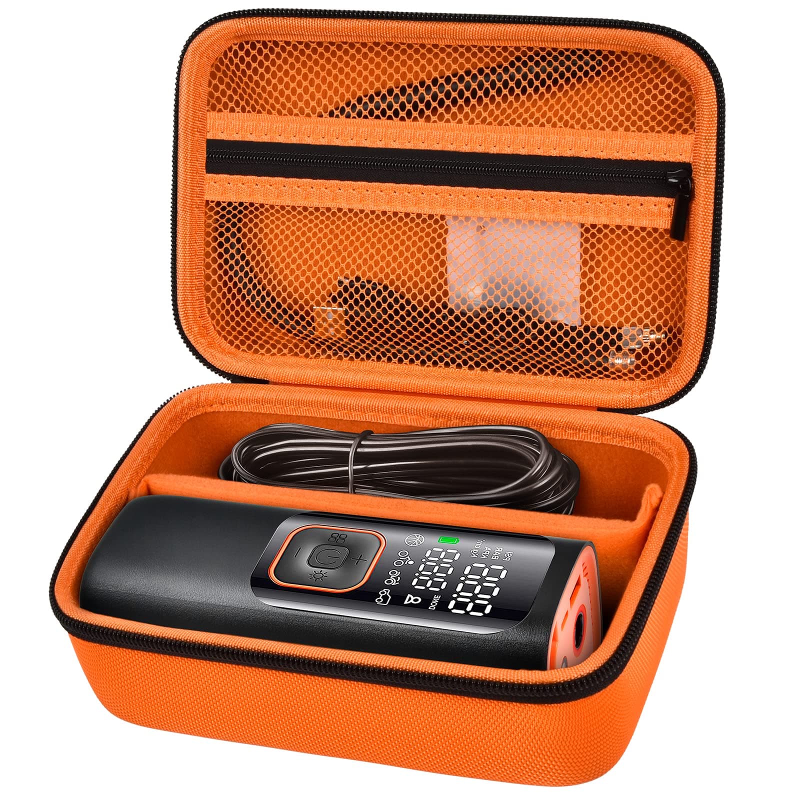 Case Compatible with ILTIDE/for Frarome/for LOLSSA/for Teffim/for Hafuloky/for Skight Tire Inflator Portable Air Compressor, Car Air Pump Storage Holder for Tube & Accessories (Box Only) - Orange