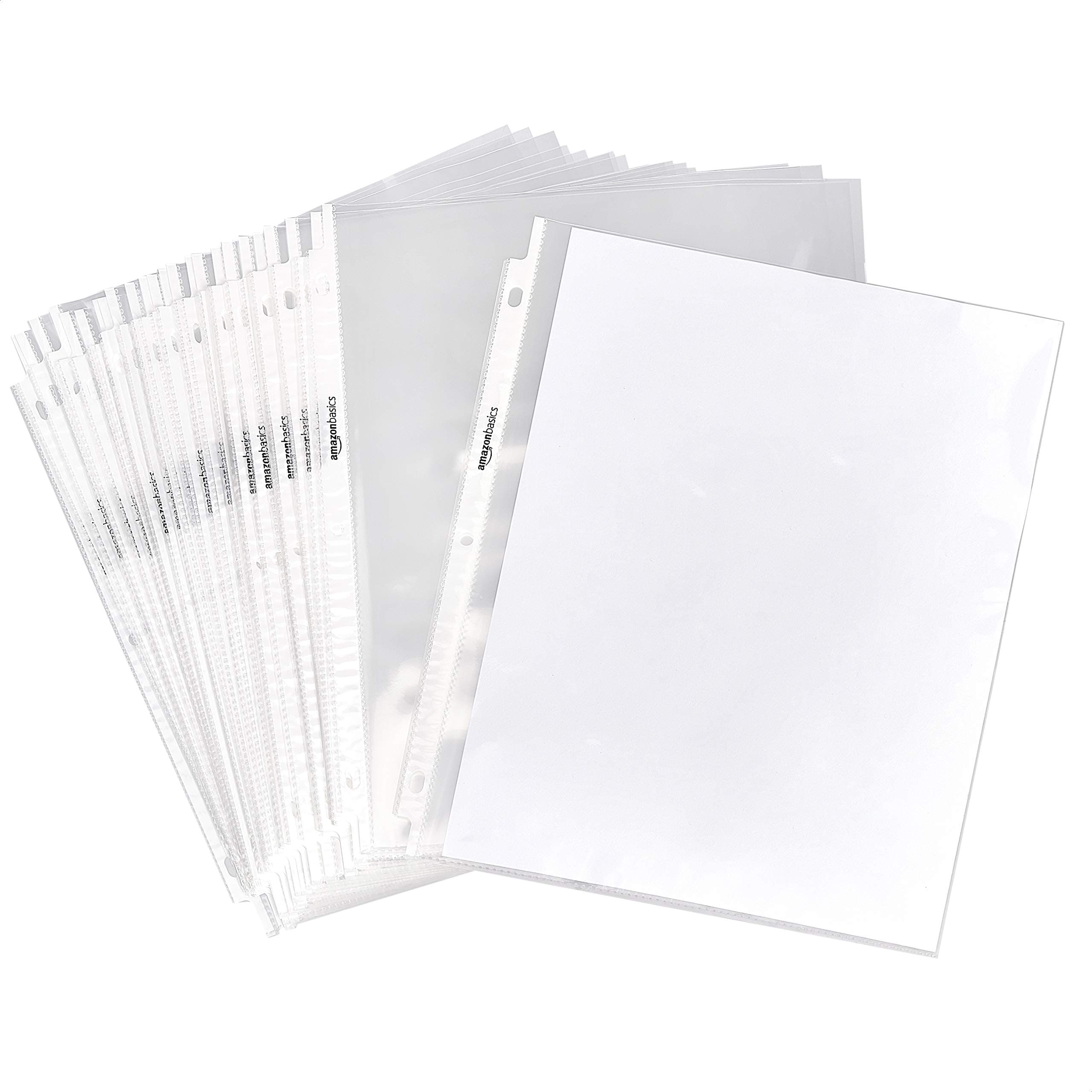 Amazon Basics Sheet Protectors for 3 Ring Binder, Heavyweight, Acid-Free, Clear Plastic Sleeves, Letter Size, 8.5 x 11 Inch, 100-Pack