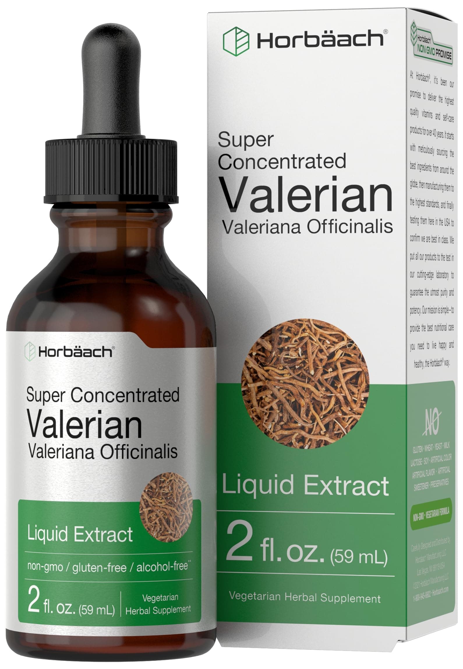 Valerian Root Extract Drops Alcohol Free | 2 fl oz | Super Concentrated Liquid | Vegetarian, Non-GMO & Gluten Free