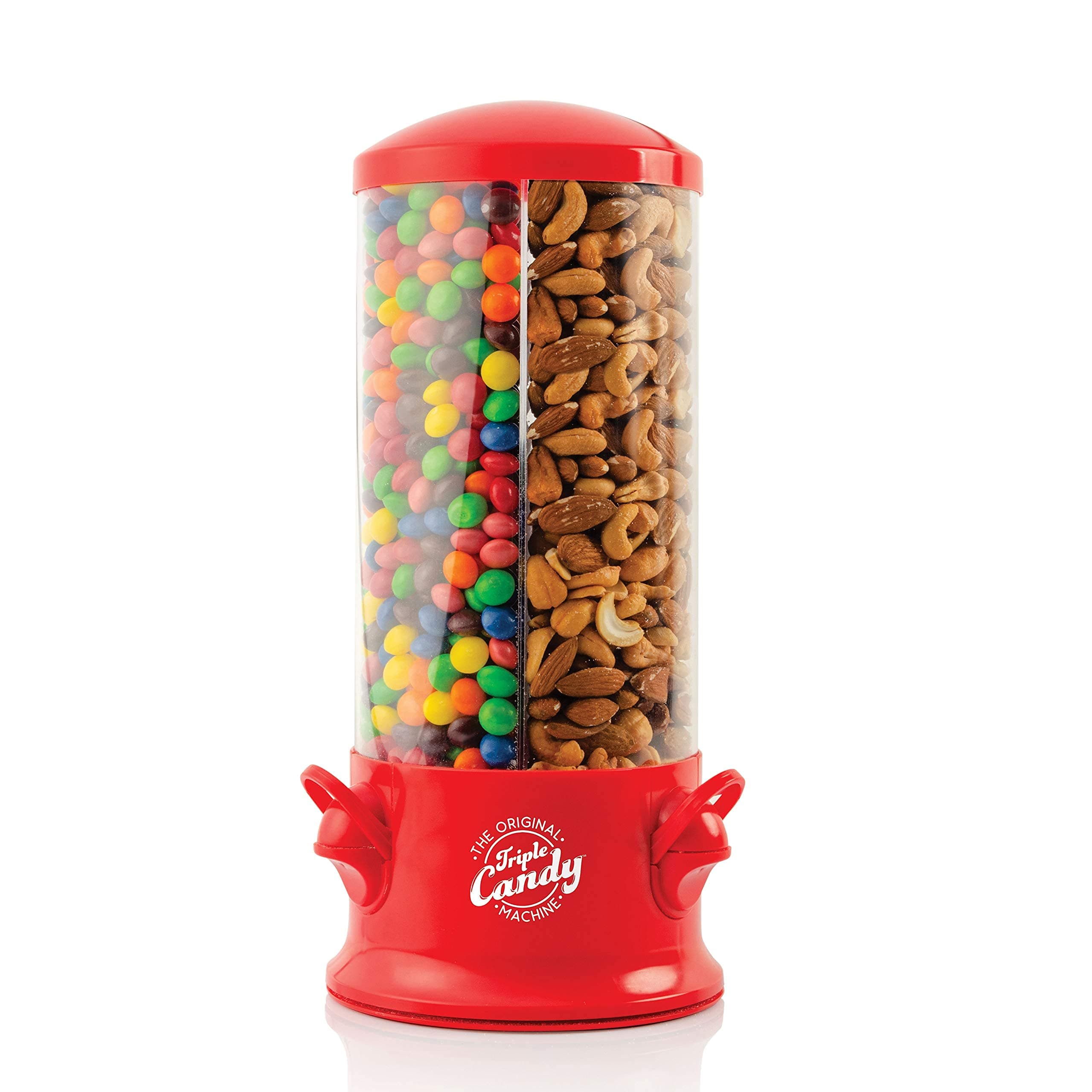 The Original Triple Candy Machine - Fun Candy & Nut Dispenser - New & Improved (Red)