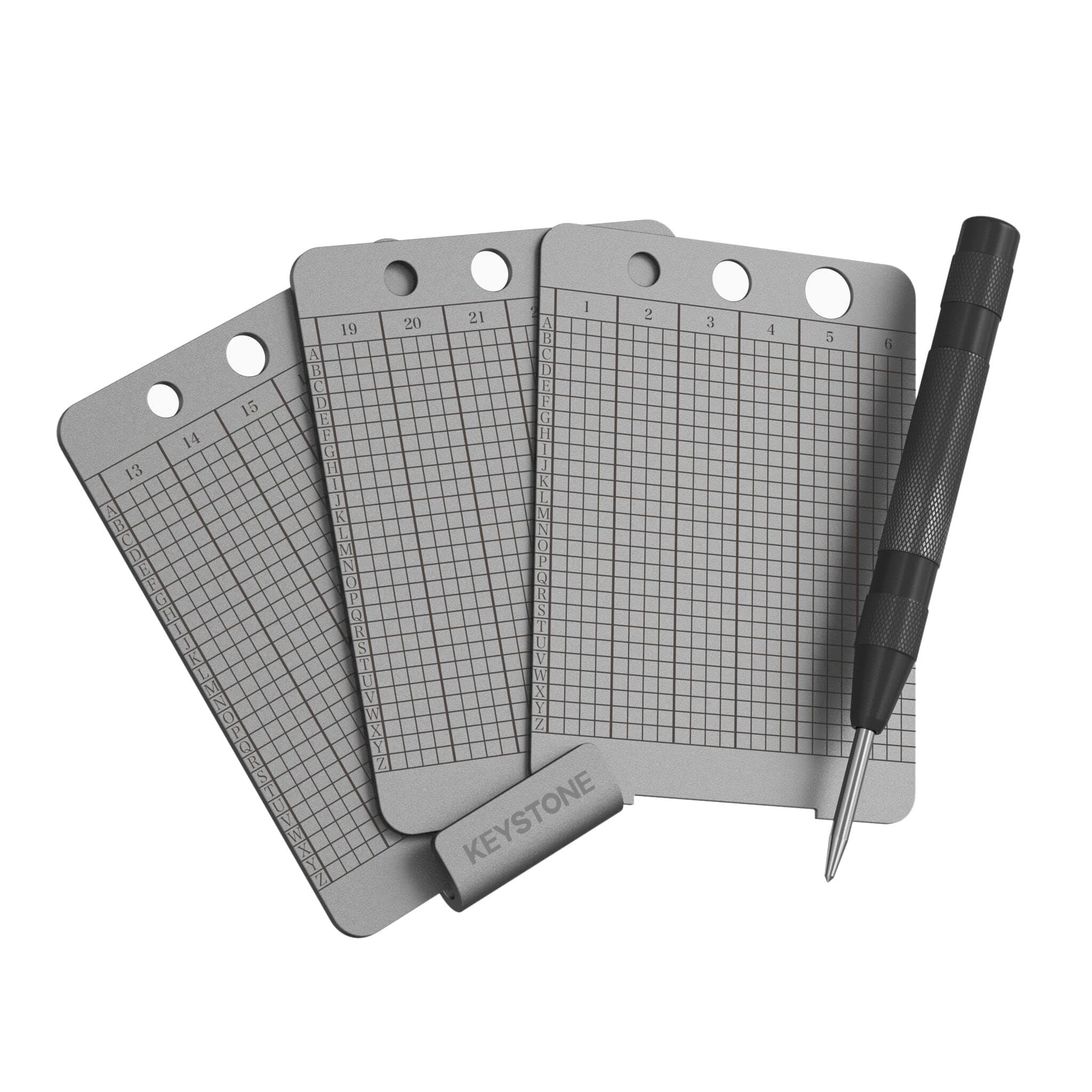 KEYSTONE Crypto Seed Storage, Crypto Capsule Metal Wallet, Cold Storage Backup, 24 Words Bitcoin Key Phrase Storage, 304 Steel Plate, Compatible with Ledger, Trezor, KeepKey (Keystone Tablet Punch)