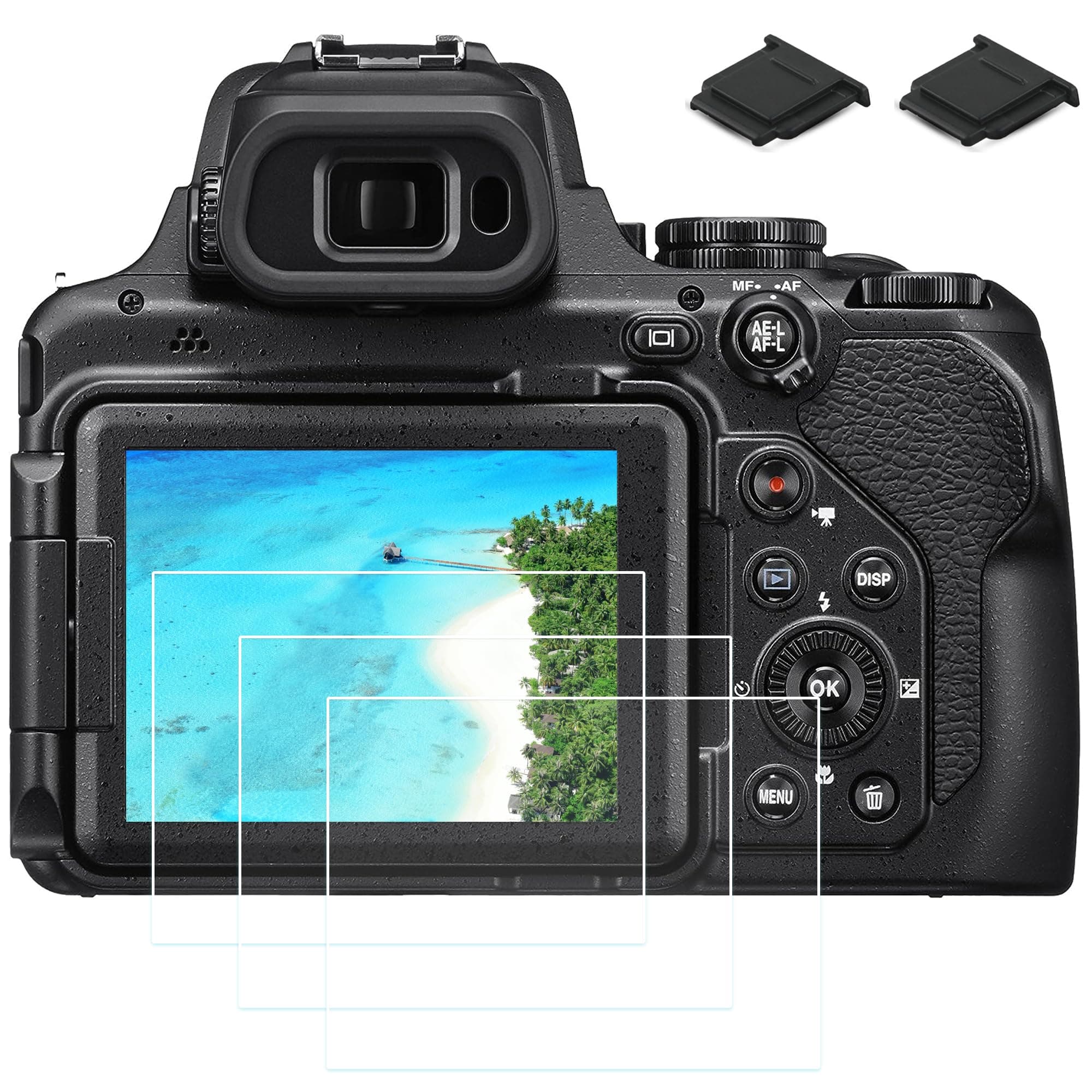 PCTC P1000 Screen Protector Compatible with Nikon COOLPIX P1000 Digital Camera, 0.3 mm 9H Hardness Tempered Glass LCD Screen Protector Compatible for Nikon P1000 P1100 P950 Protive Cover Film ( 3+2 Pack)