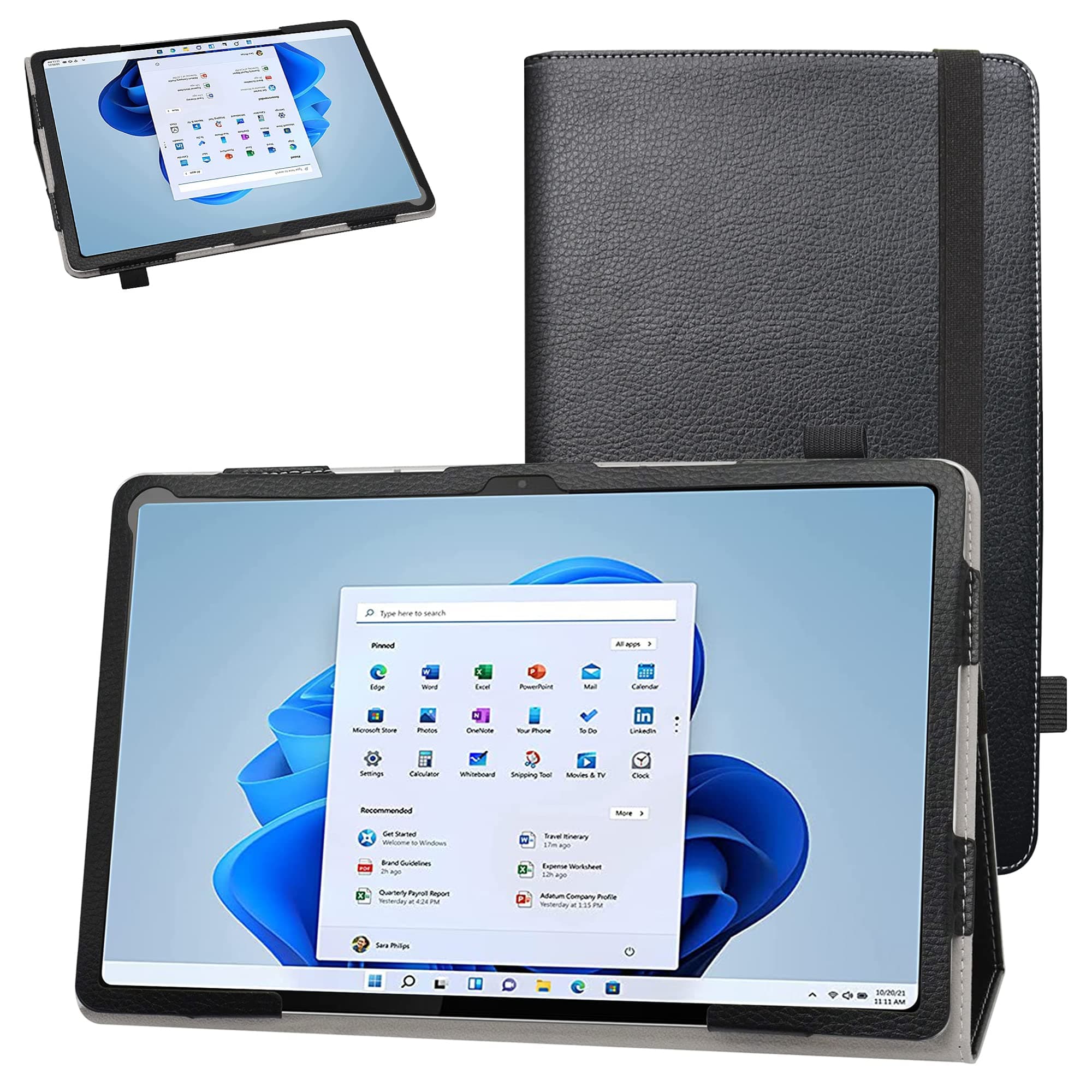 Bigefor Lenovo Tab P12 Pro Case,PU Leather Folio 2-Folding Stand Cover with [Auto Wake/Sleep] (TB-Q706F /TB-Q706Z) 12.6'' Tablet,Black (10001992-1)