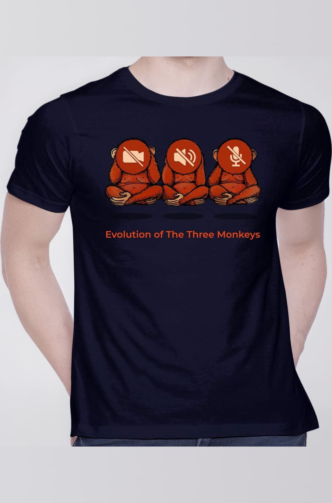 CreativiT Graphic Printed T-Shirt for Unisex Monkey Evolution Tshirt | Casual Half Sleeve Round Neck T-Shirt | 100% Cotton | D00884-73
