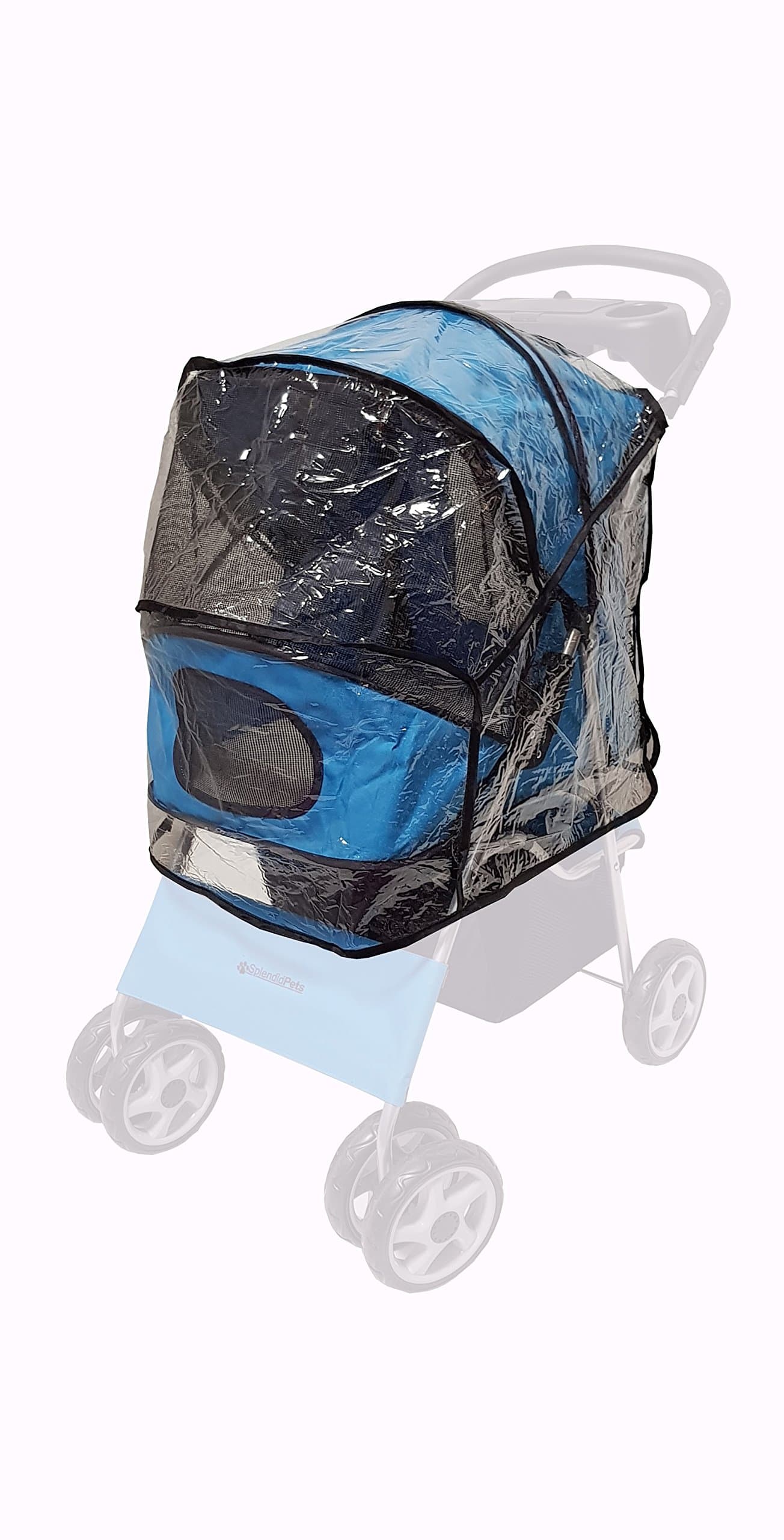 Transparent Rain & Wind COVER (only!) for foldable Dog Stroller/Pet Buggy/Pushchair/Pram for Dogs & Cats