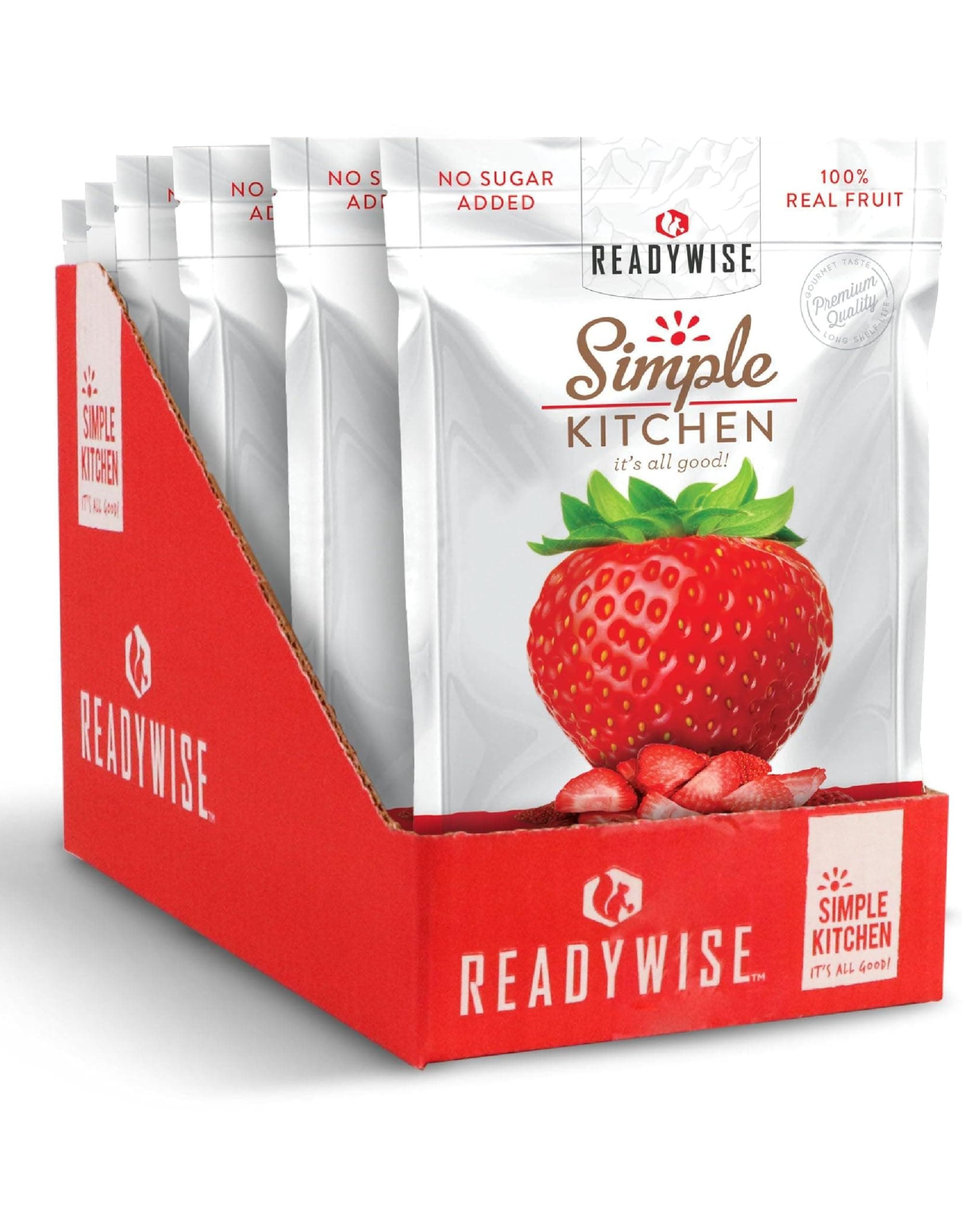 Simple Kitchen, Freeze-Dried Strawberries, 24 Servings, 6 Pack, Vegetarian, Gluten Free, Snacks, Strawberries, Dried Fruit, Pre Workout, Healthy Snacks, Camping, Backpacking, Survival Food
