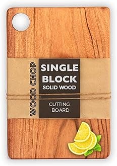 Wood Chop Single Piece Solid Acacia Wood Chopping / Cutting Board | Reversible | Anti-Bacterial | No Varnish or Dyes Used (15 x 8 x 0.5 Inches, Acacia Medium) with 1 Year Warranty