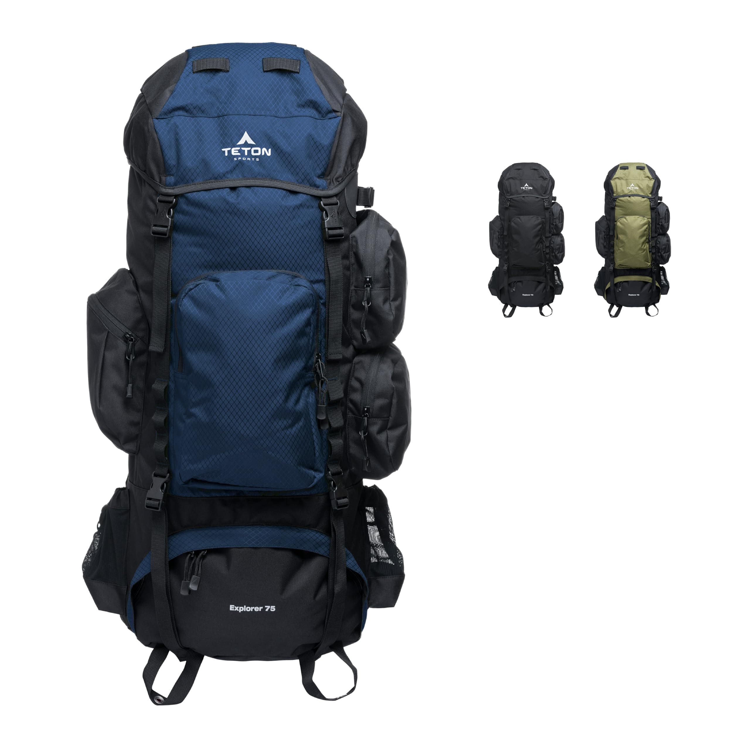 TETON 65L, 75L, 85L Explorer Internal Frame Backpack for Hiking, Camping, Backpacking, Rain Cover Included
