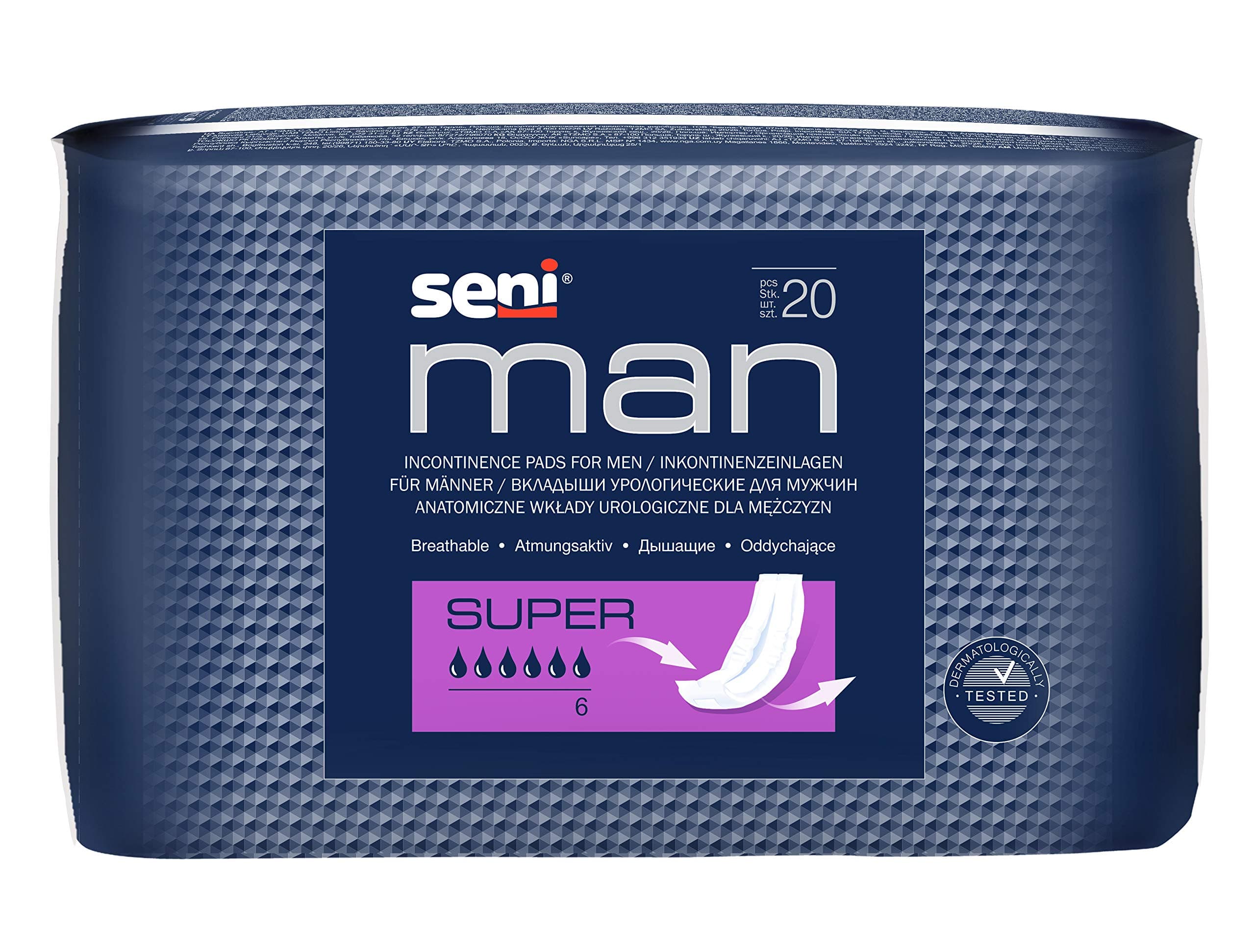 Seni Man Bladder Control Super Pads - 20 Pieces