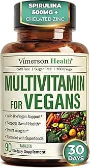 Vegan Multivitamin for Men and Women with Vitamins and Chelated Minerals for Energy, Focus and Immune Health – Premium Daily Womens and Mens Multivitamins & Multiminerals – 90 Tablets