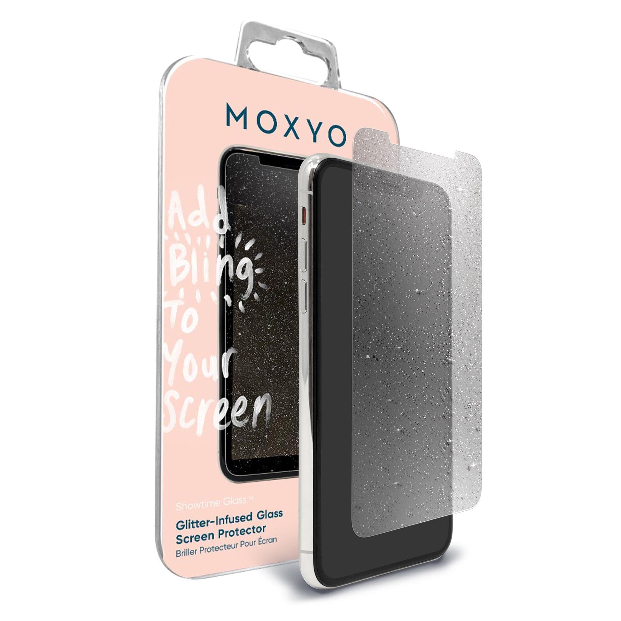 MOXYO - Showtime Glitter Glass Screen Protector for Apple iPhone X, Glitter-Infused Tempered Glass Screen Protector for The Apple iPhone X
